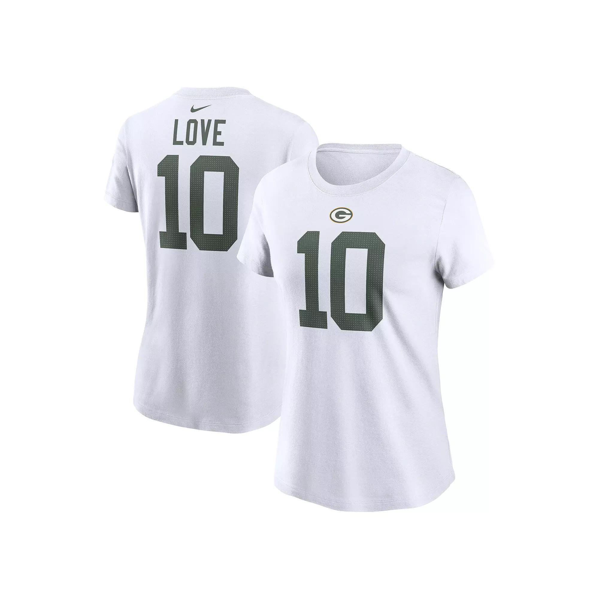 Women's Nike Jordan Love White Green Bay Packers Player Name & Number T-Shirt, Size: Medium Product Image