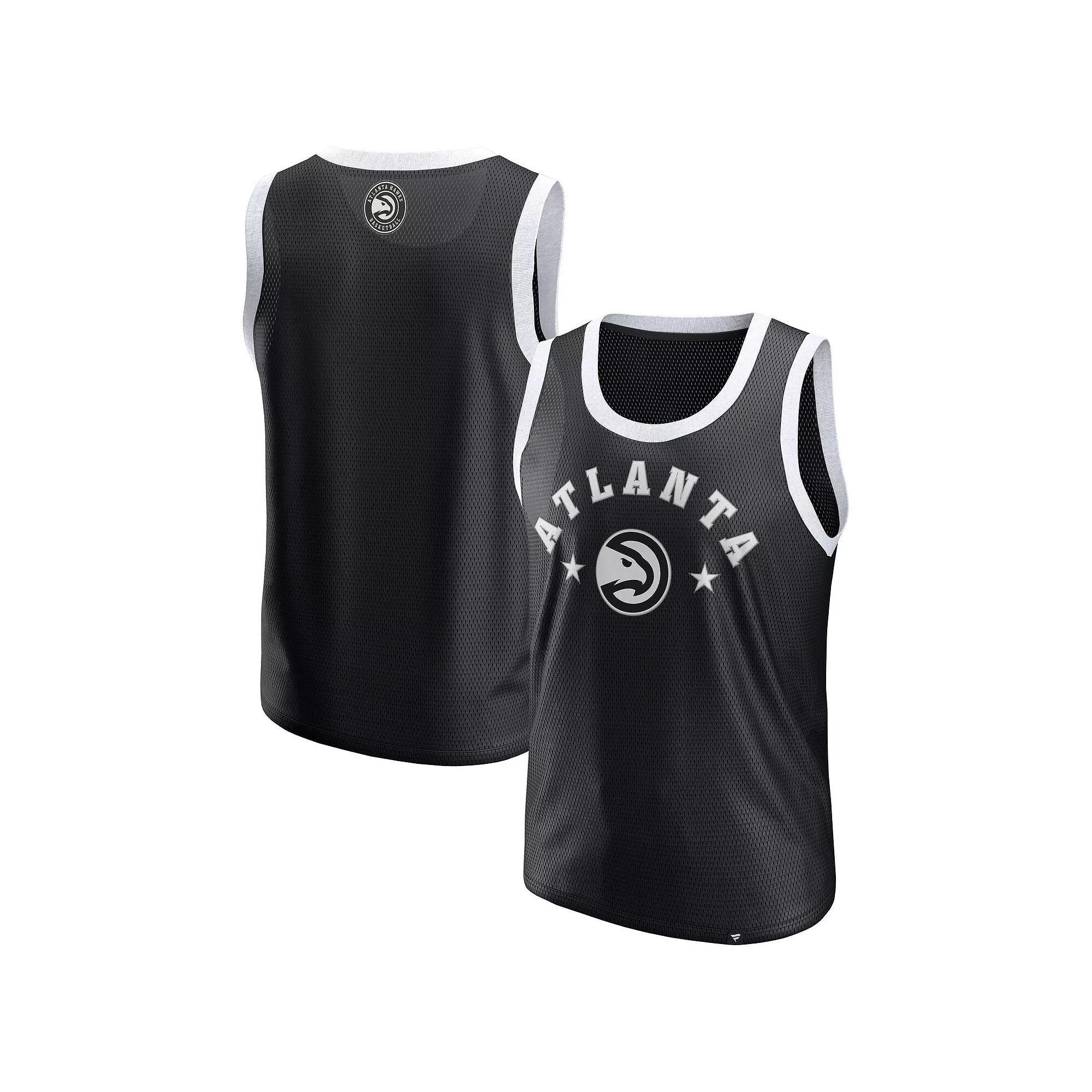 Men's Fanatics  Black Atlanta Hawks Mesh Tank Top, Size: Small Product Image