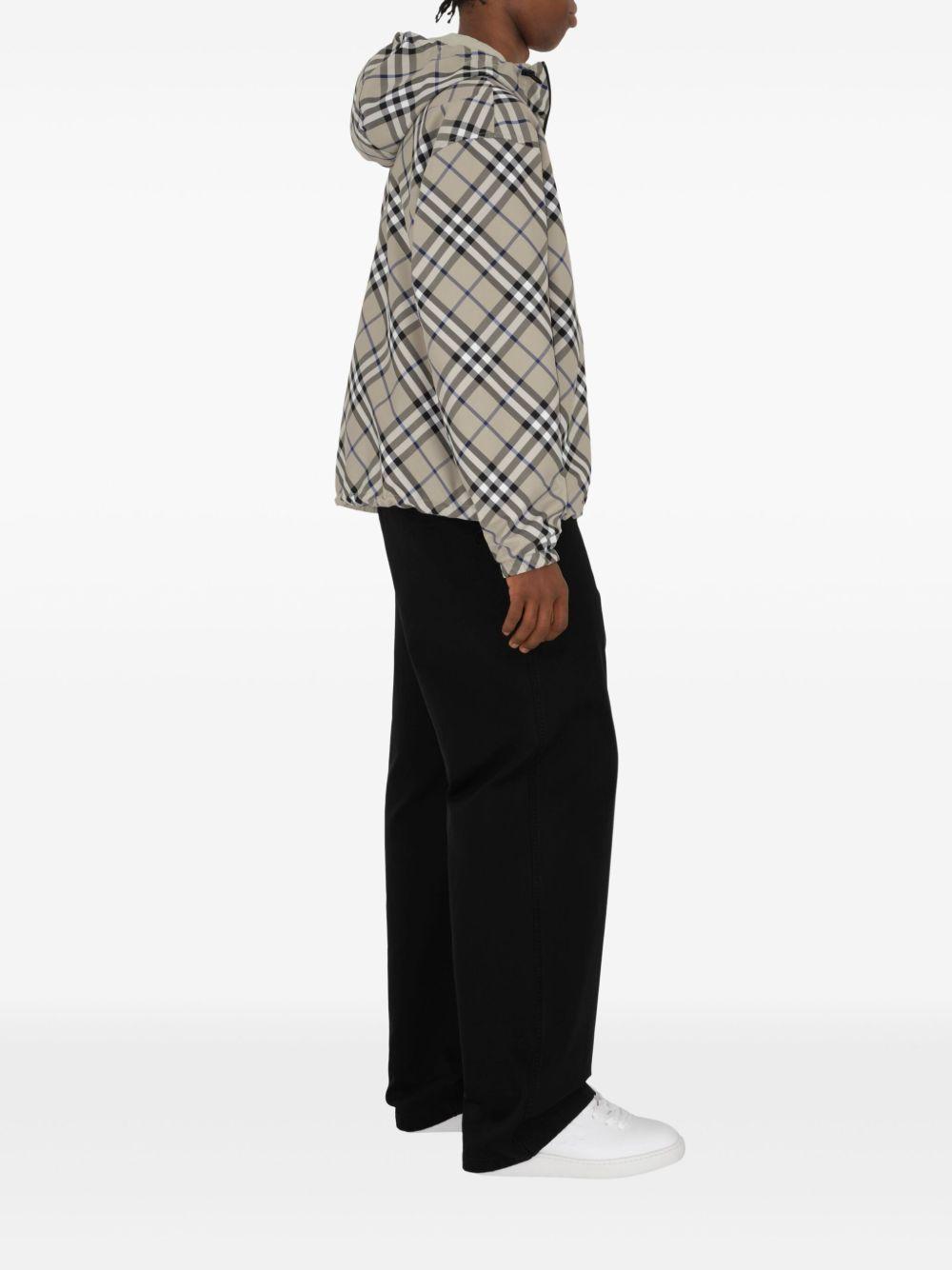 checked reversible hooded jacket Product Image
