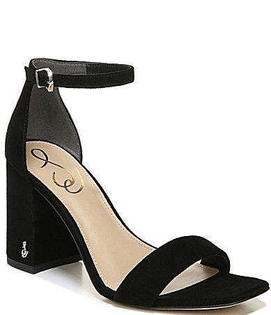 Sam Edelman Daniella Leather Ankle Strap Square Toe Dress Sandals Product Image
