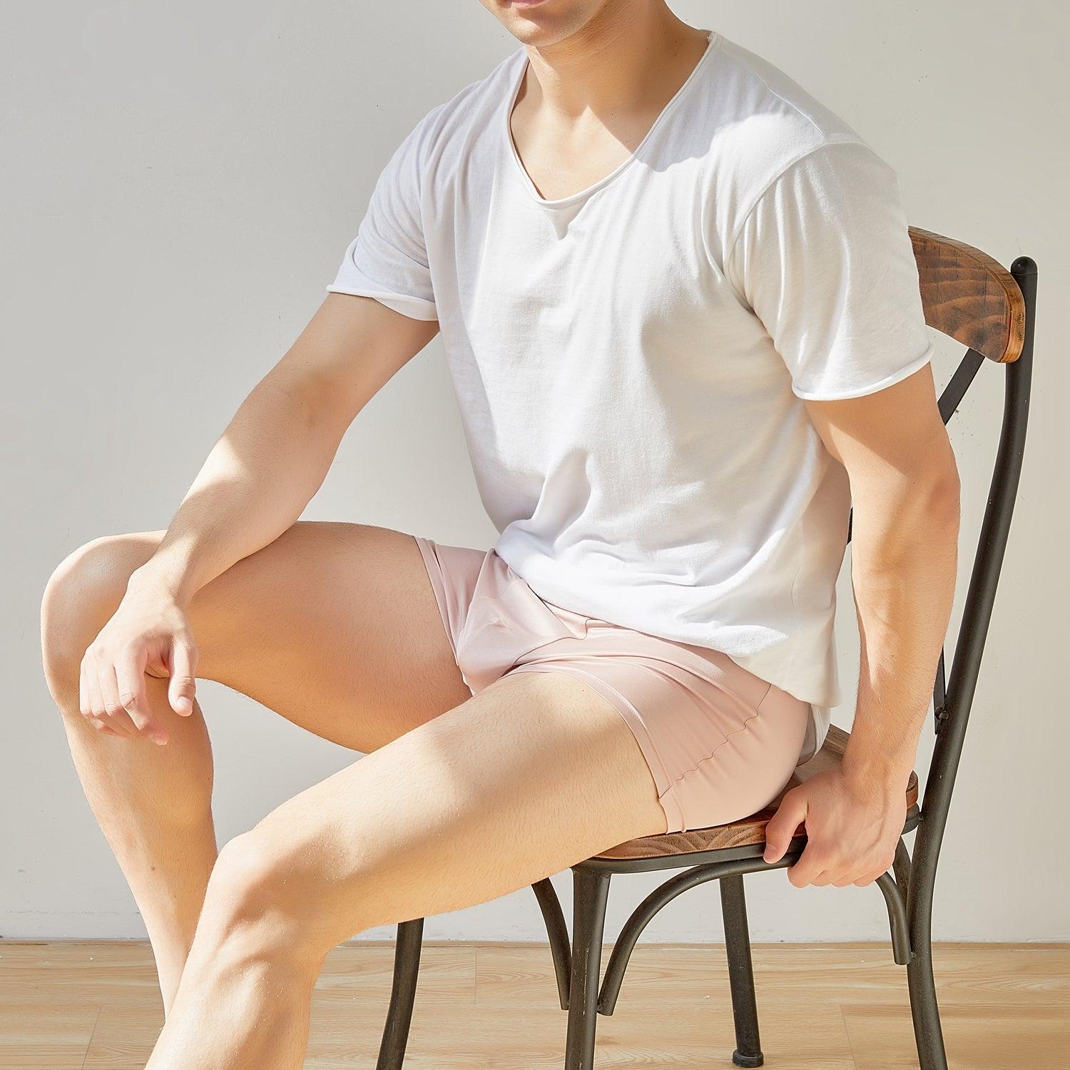 Black Pure Mulberry Silk Men's Trunks | Low Rise | 19 Momme | Soar Collection Product Image