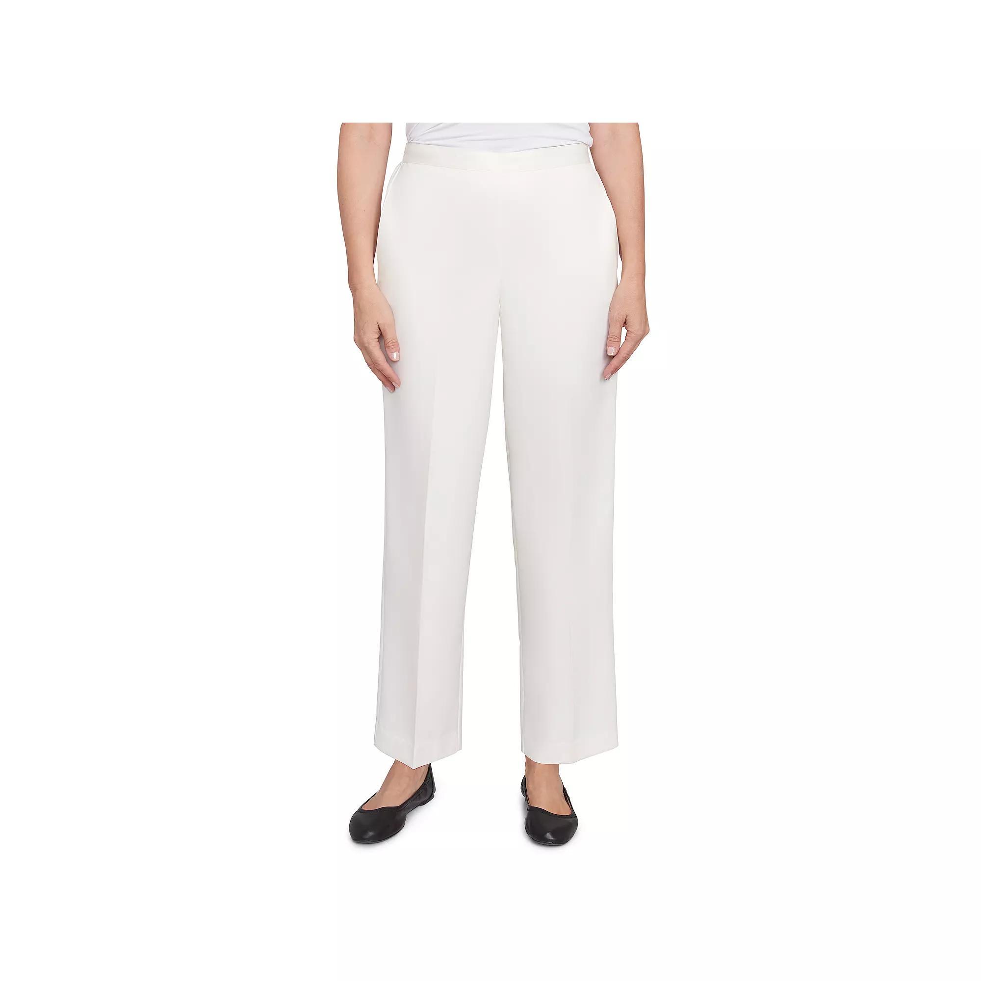 Women's Alfred Dunner Soft Heather Microfiber Short Length Pant, Size: 16 Short, Winter White Product Image