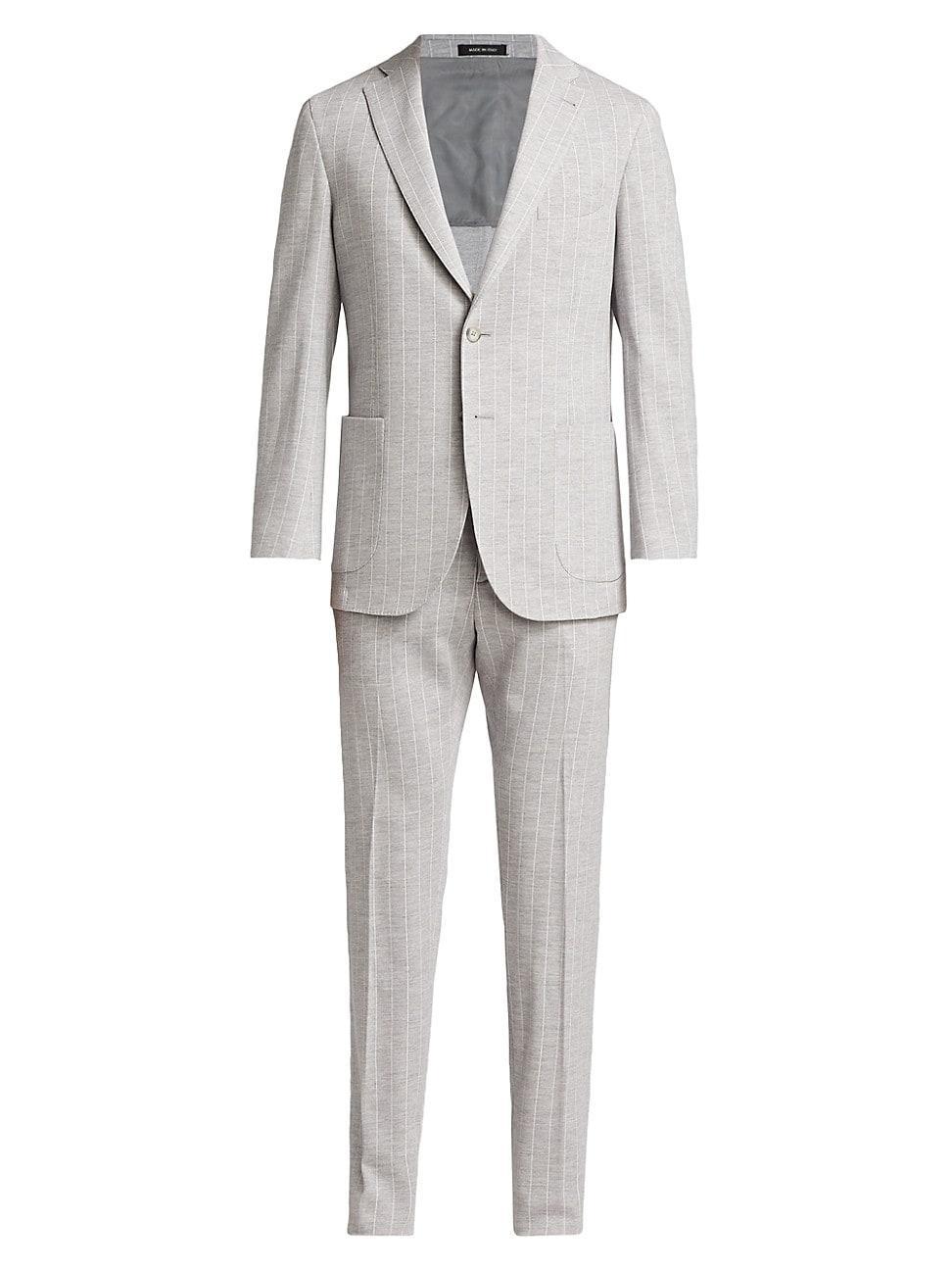 Mens COLLECTION Pinstriped Wool-Cotton Suit Product Image