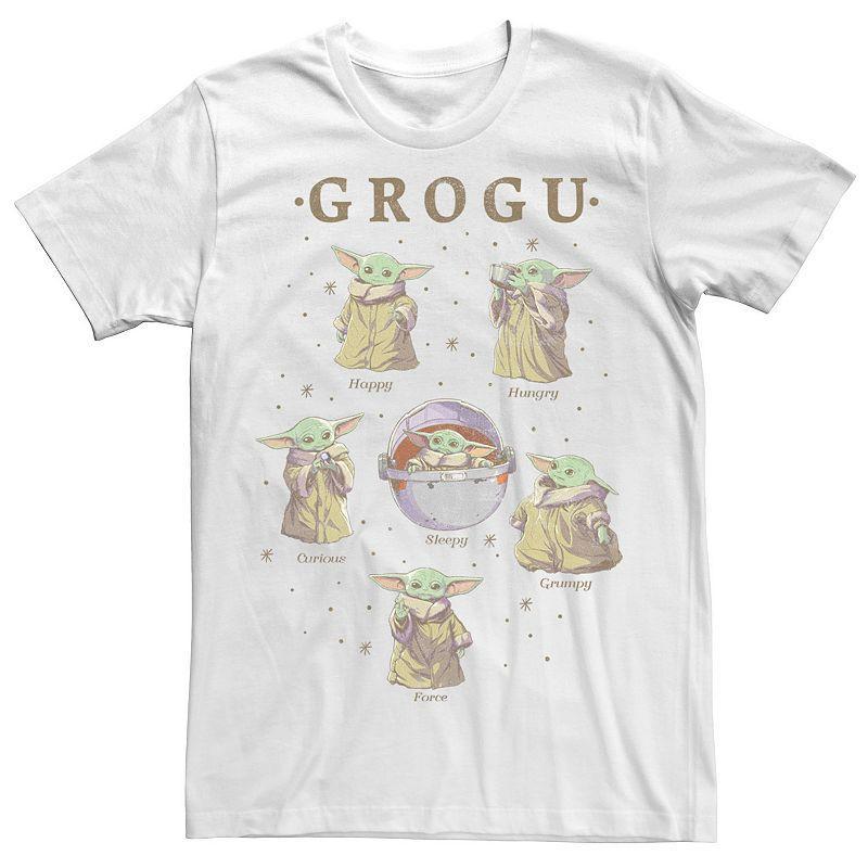 Big & Tall Star Wars: The Mandalorian Grogu Moods R16 Tee, Men's, Size: 5XL, White Product Image