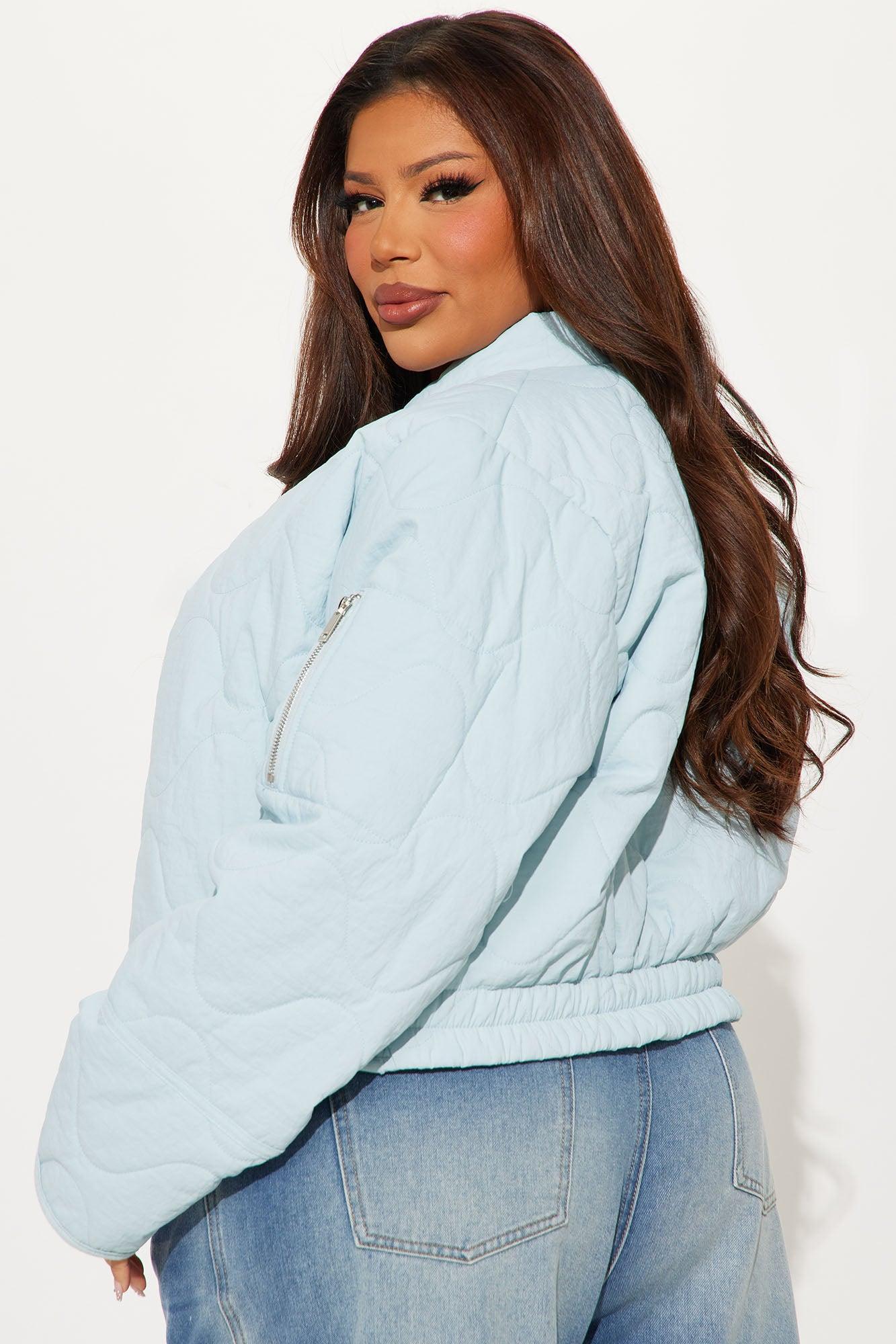 Chloe Quilted Lightweight Puffer Jacket - Light Blue Product Image