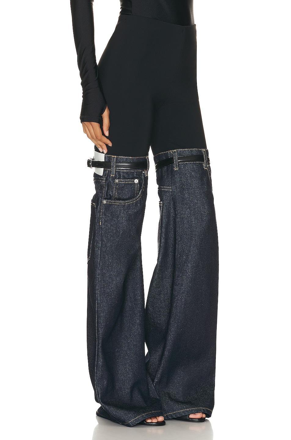 Coperni Hybrid Denim Flare Trousers Blue. (also in ). Product Image