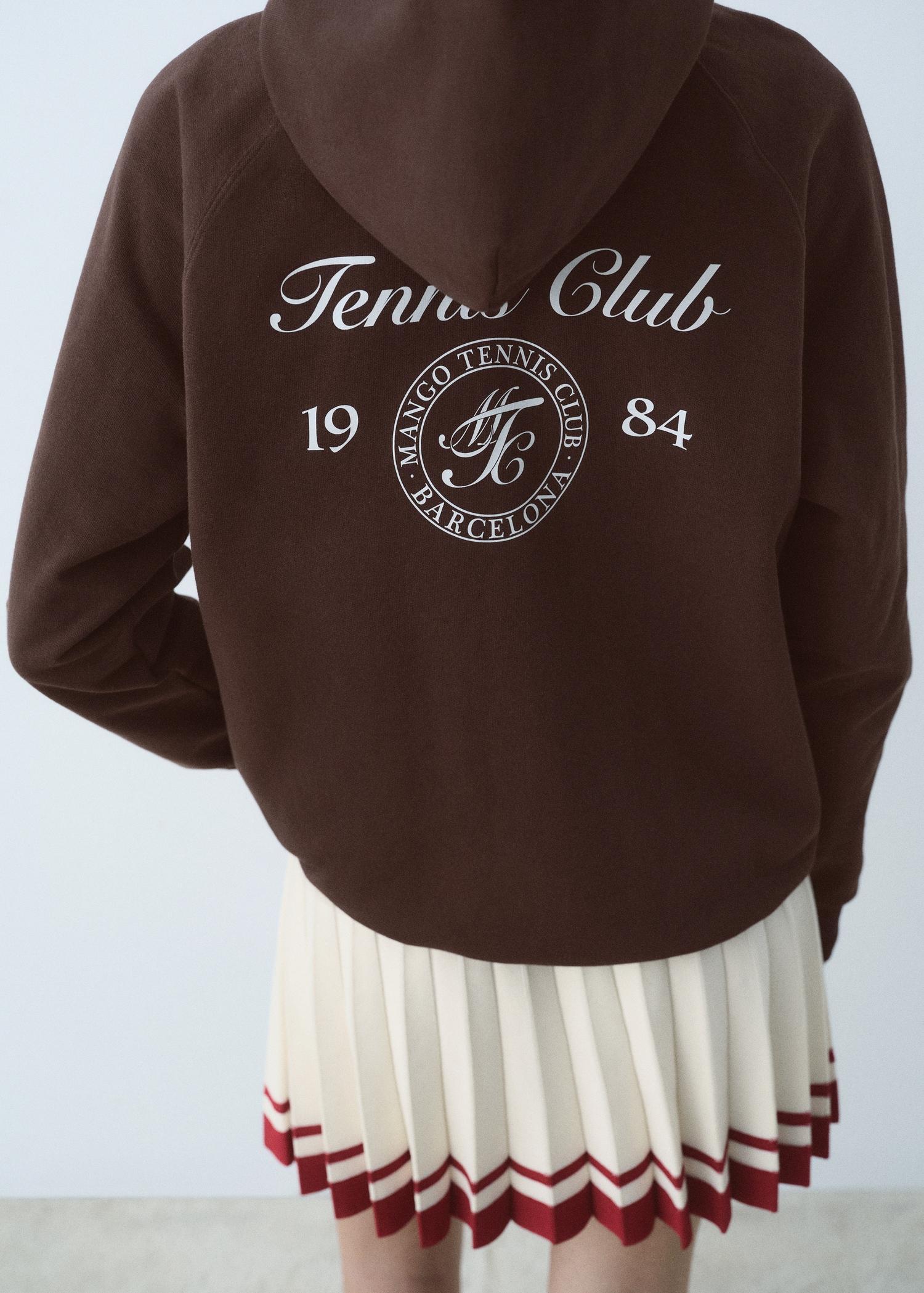 Hooded sweatshirt with printed message - Women | MANGO USA Product Image