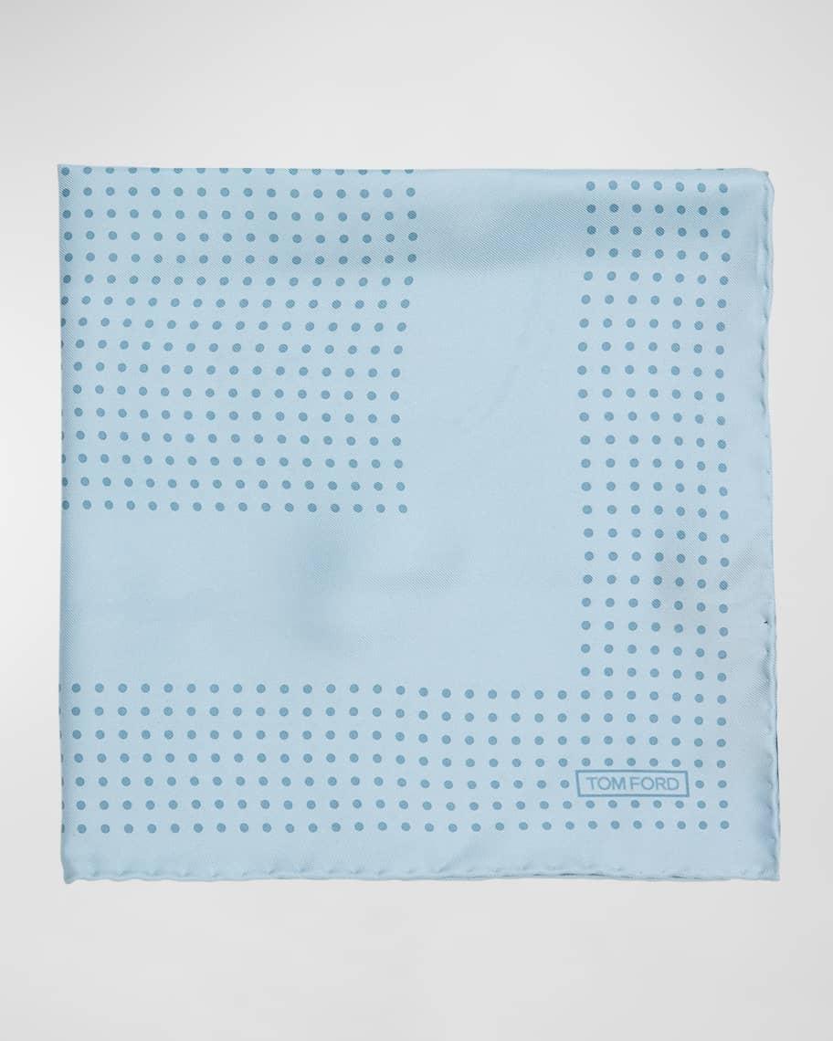 Mens Mulberry Silk Polka Dot-Print Pocket Square Product Image