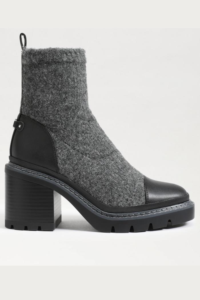 Rozanna Knit Bootie-Charcoal/Black Product Image