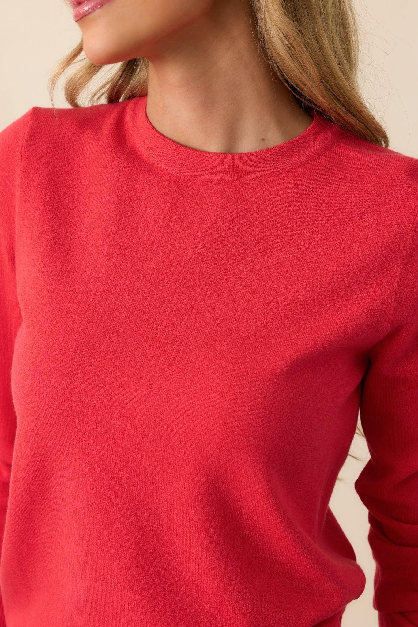 Wherever You Are Red Knit Sweater Product Image