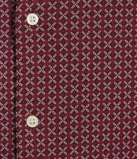 Cremieux Blue Label Geo Print Coat Front Knit Shirt Product Image