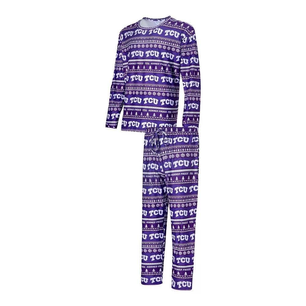 Men's Concepts Sport Purple TCU Horned Frogs Swivel Long Sleeve T-Shirt & Pants Sleep Set, Size: 2XL Product Image