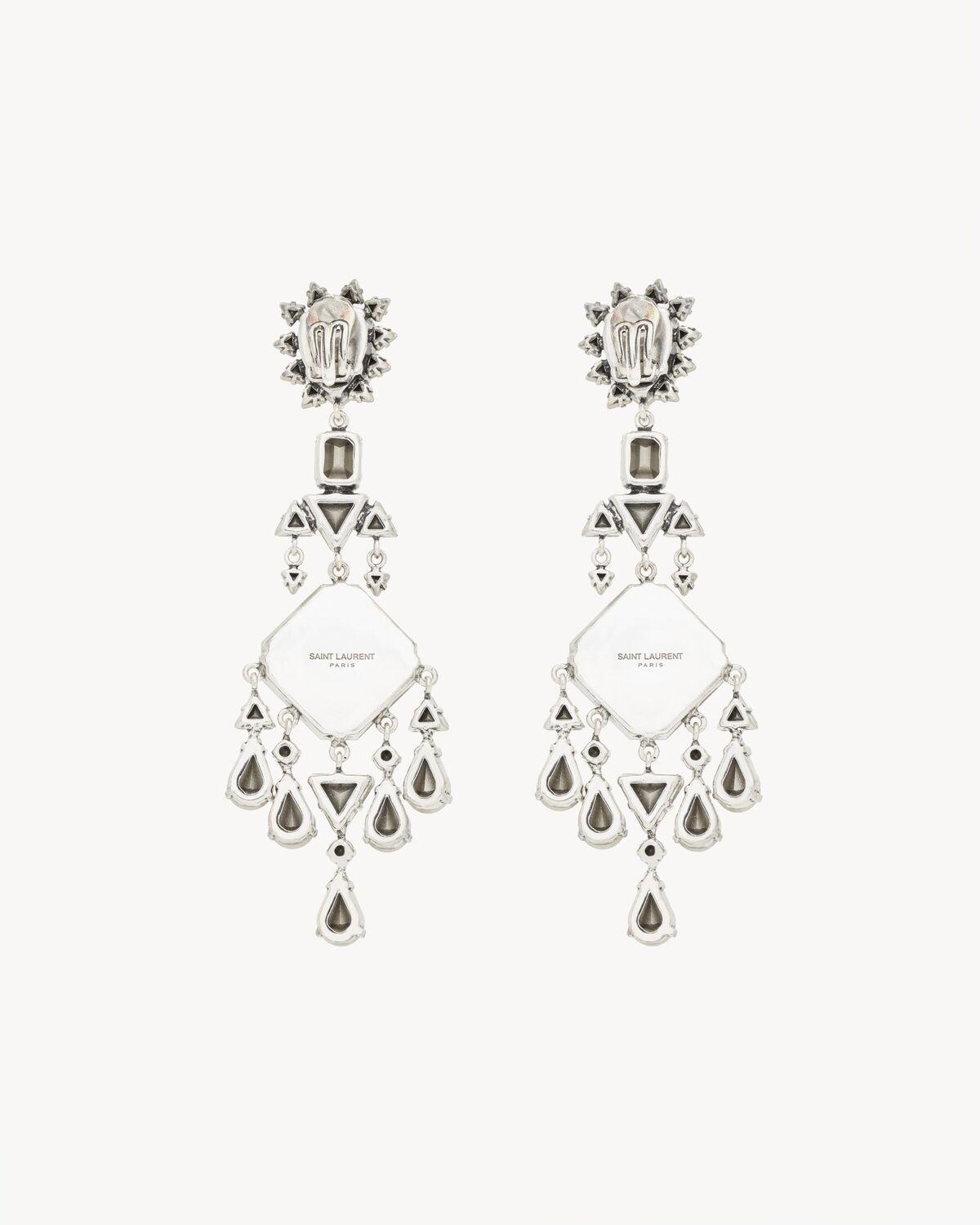 crystal drop earrings in metal Product Image