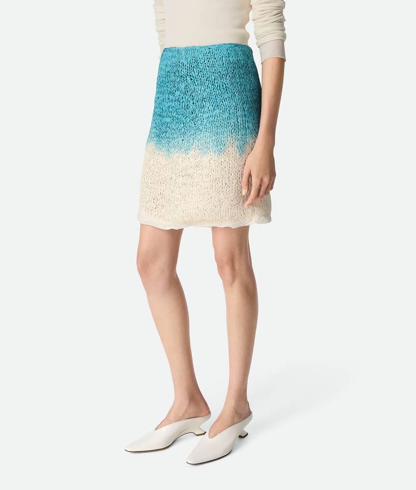 Women's Wool And Silk Overdyed Skirt in Chalk/skyline Product Image