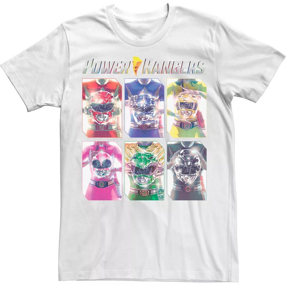 Men's Power Rangers Helmet Hold PaneTee, Size: 3XL, White Product Image