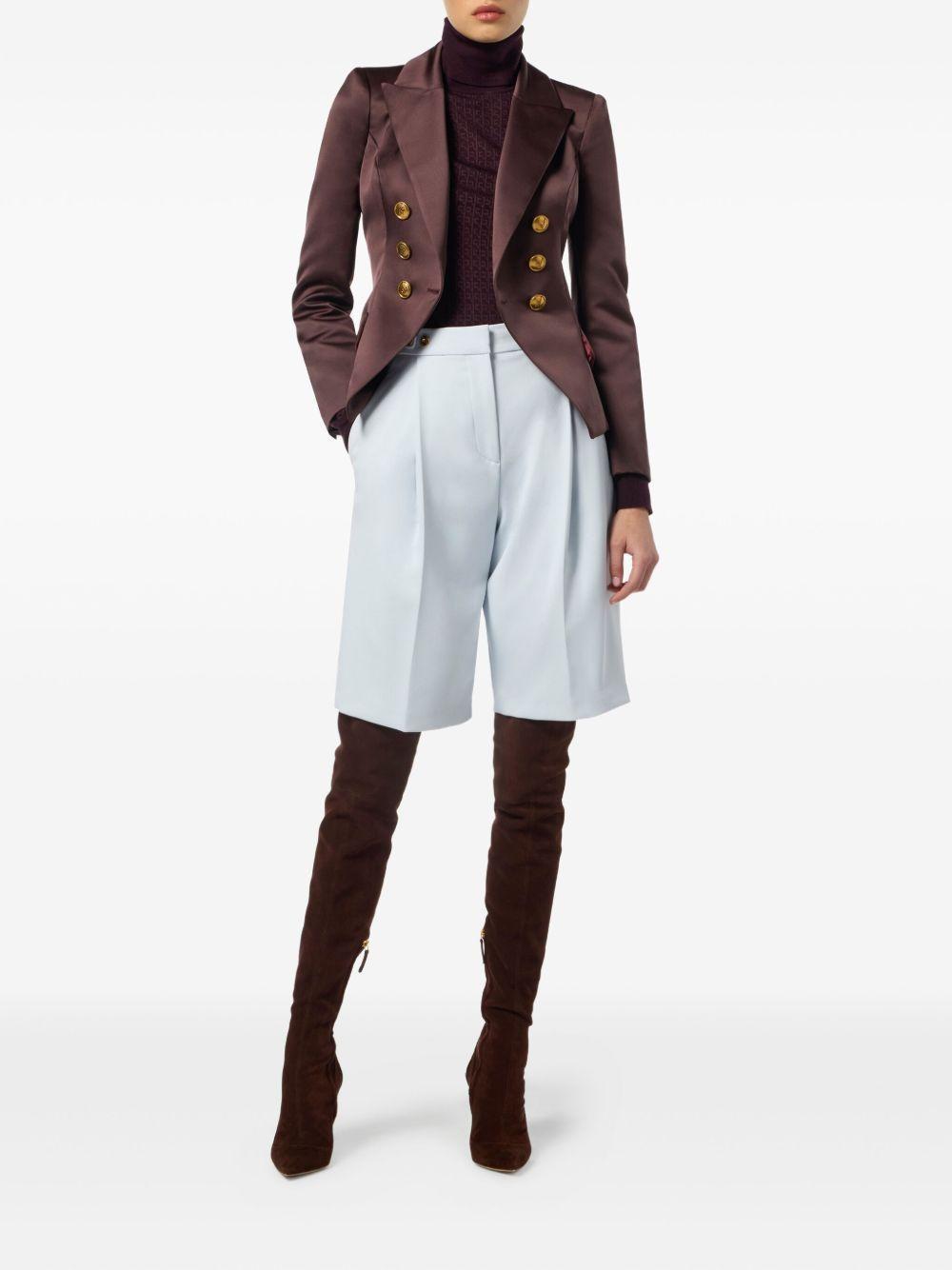 pleated high-waist shorts Product Image