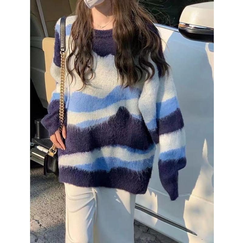 Crewneck Color Block Sweater Product Image