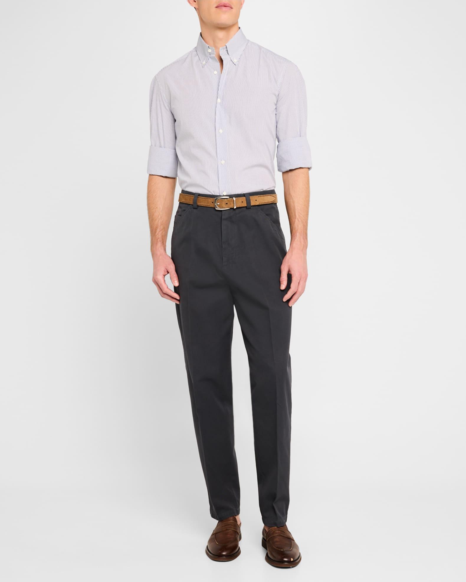 Men's Cotton Micro-Gingham Sport Shirt Product Image