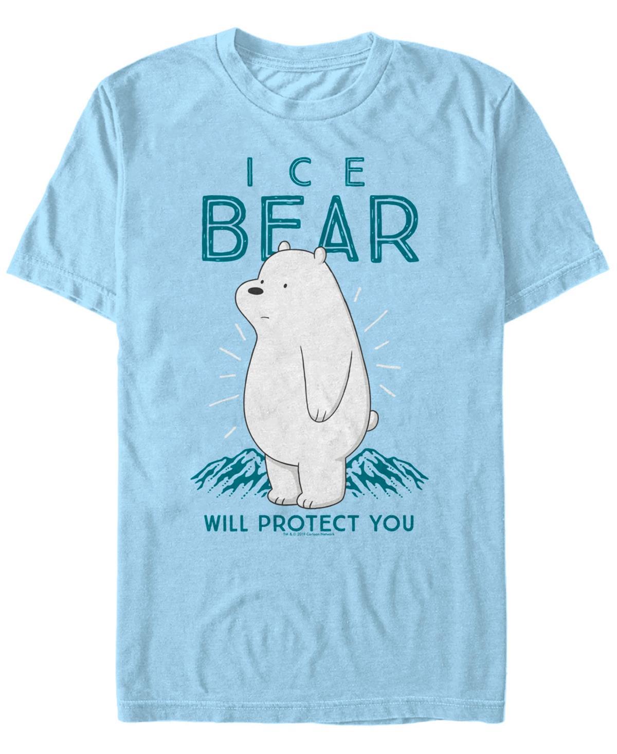 Men's We Bare Bears Ice Bear Will Protect You Portrait Tee, Size: Small, Light Blue Product Image