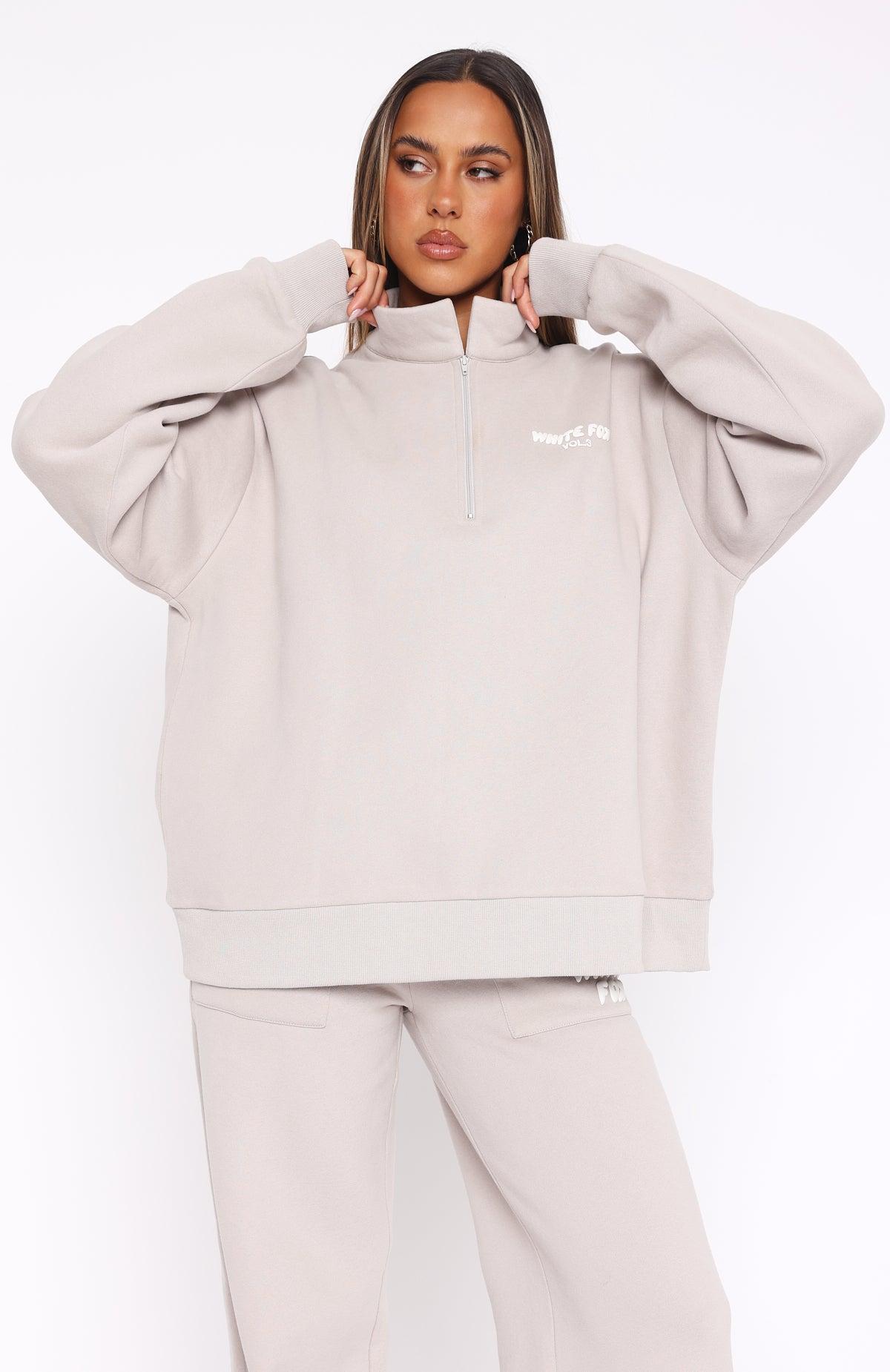 Offstage Zip Front Sweater Moon Product Image