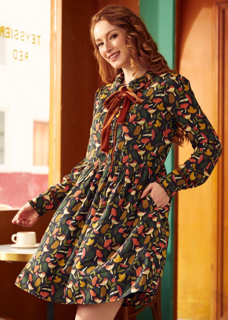 Afternoon Tea Time  Drop Waist Shirt Dress Product Image