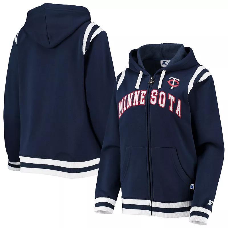 Women's Starter Navy Minnesota Twins Vintage Full-Zip Hoodie, Size: Small, Blue Product Image