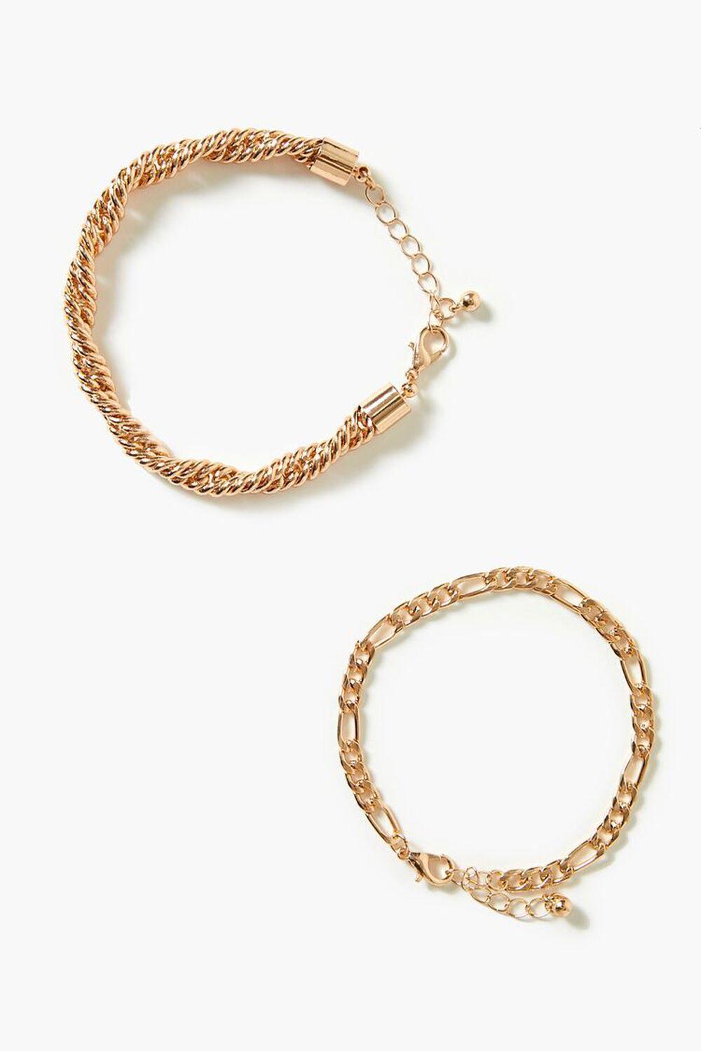 Rope & Figaro Chain Bracelet Set | Forever 21 Product Image