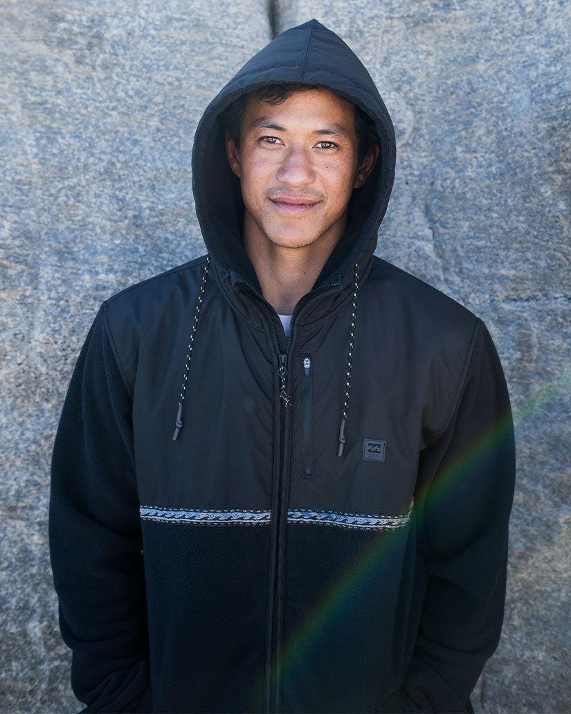 Boundary Lite Zip Hoodie - Black Male Product Image