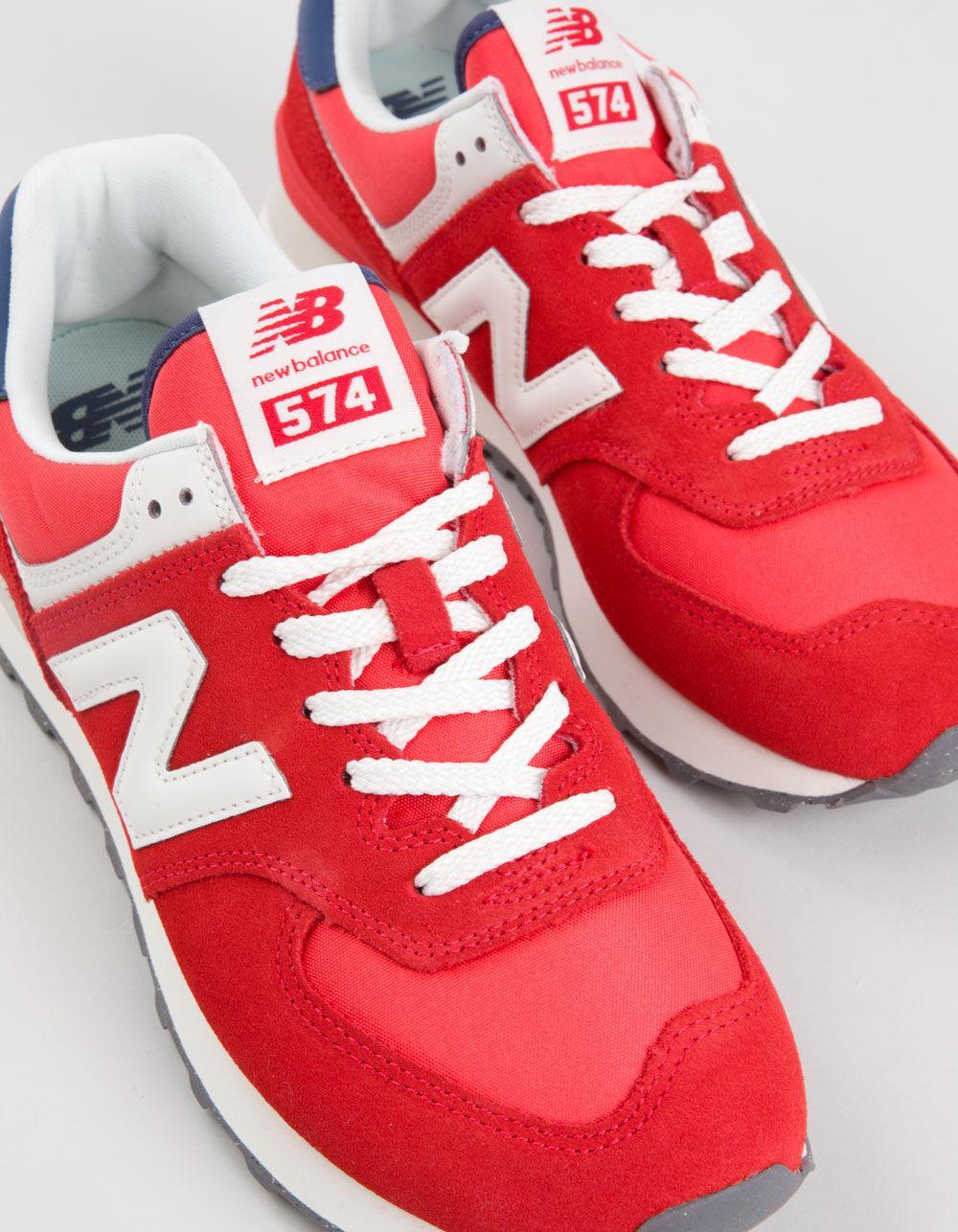 NEW BALANCE 574 Womens Shoes - RED/WHITE Product Image