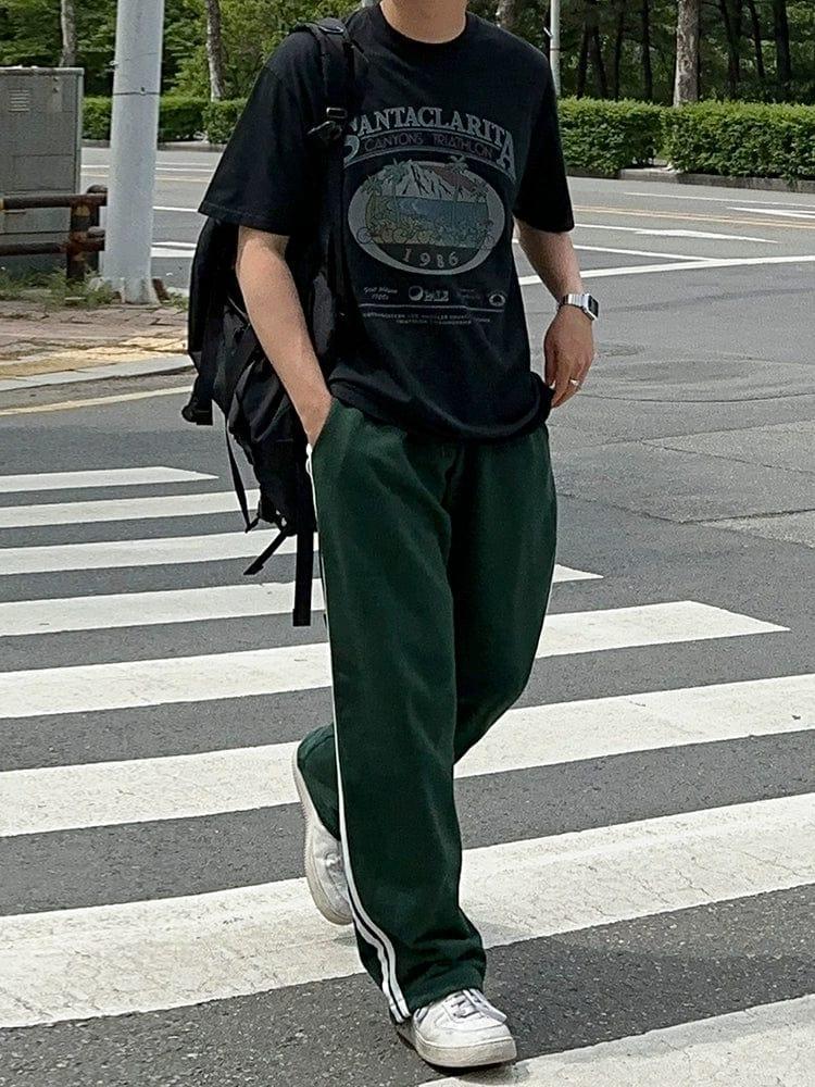 RT No. 11509 GREEN STRIPED CASUAL PANTS Product Image