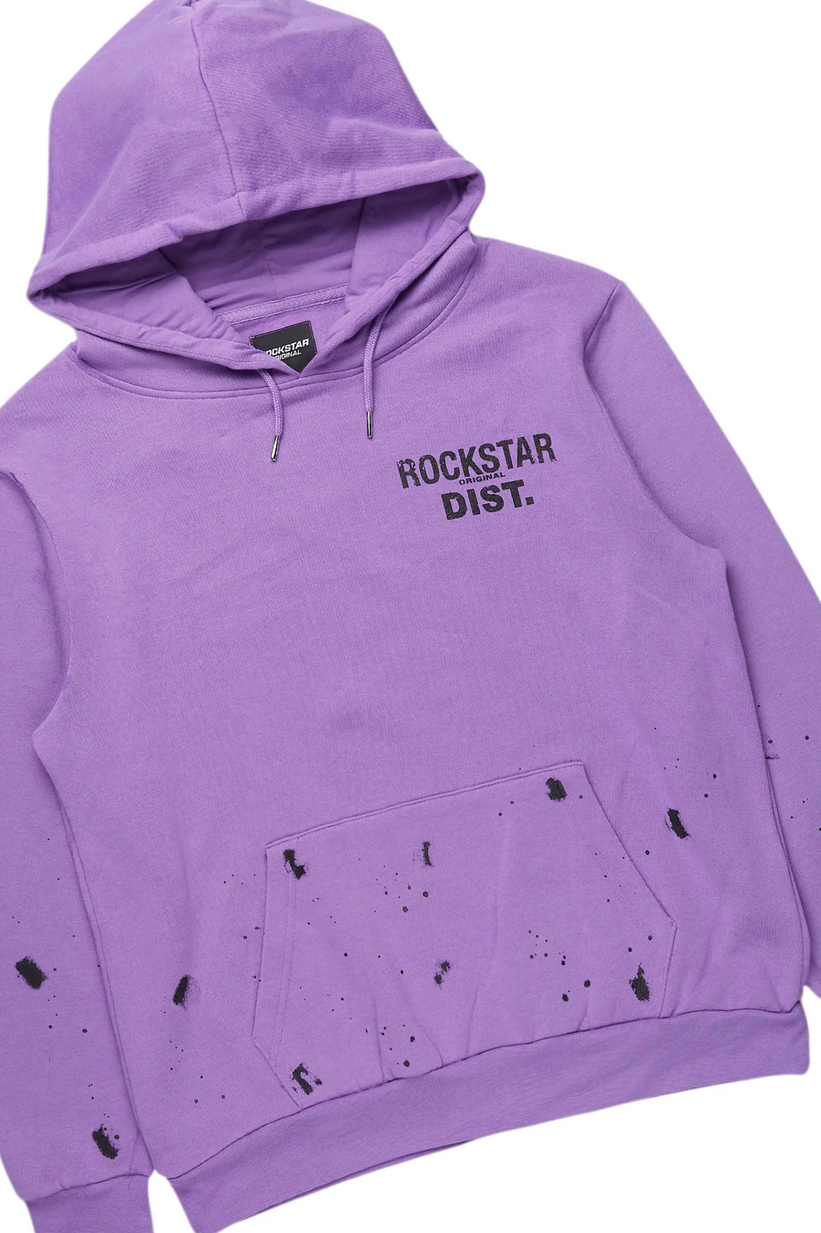 Raffer Purple Hoodie Baggy Fit Pant Track Set Male Product Image