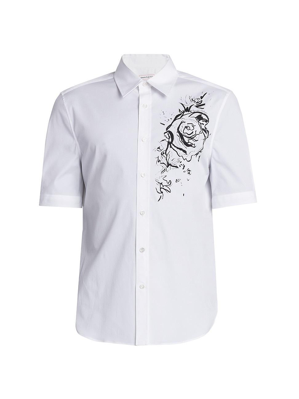 Mens Wax Floral-Print Dress Shirt Product Image