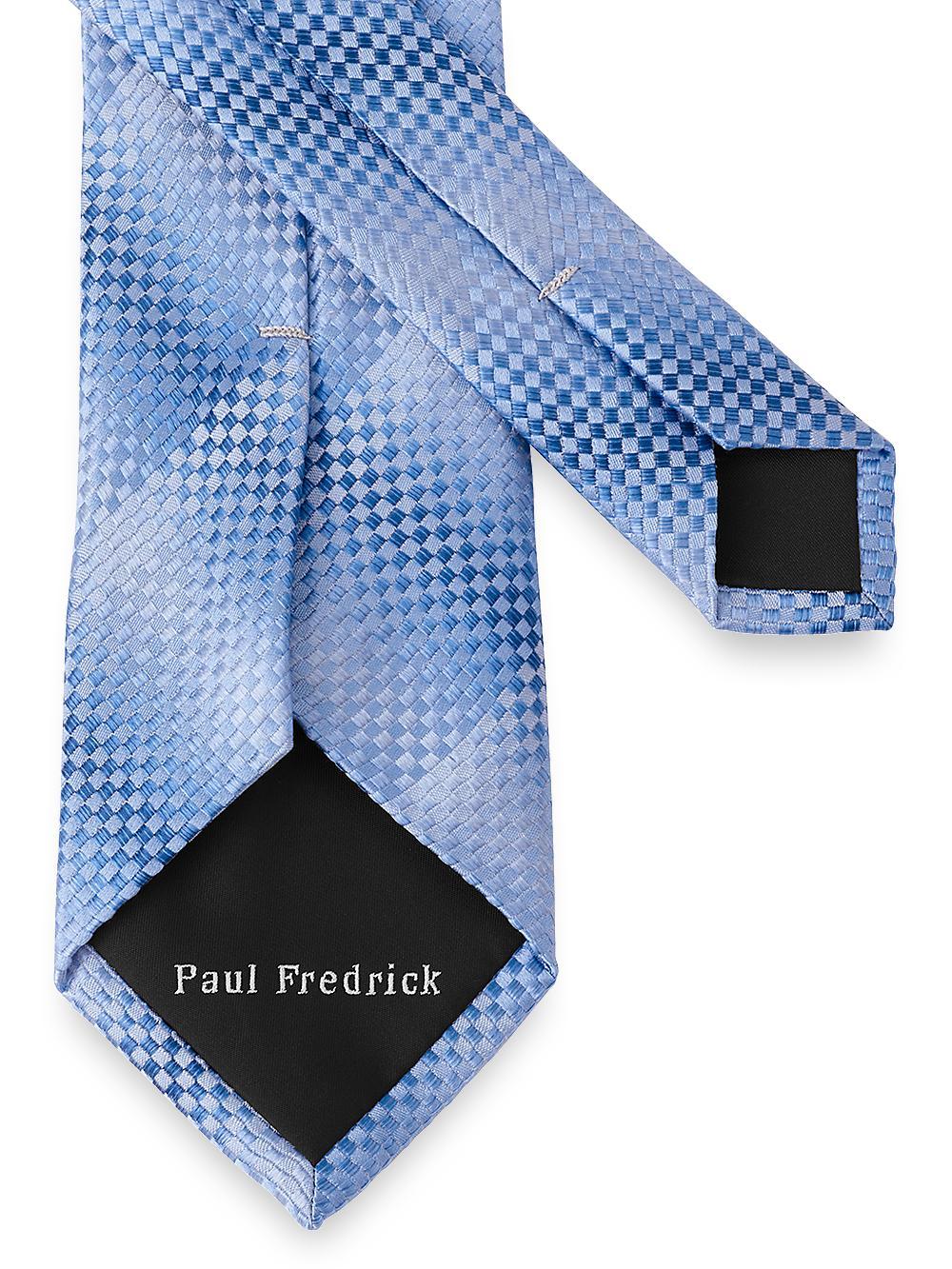 Geometric Woven Silk Tie - Blue Product Image