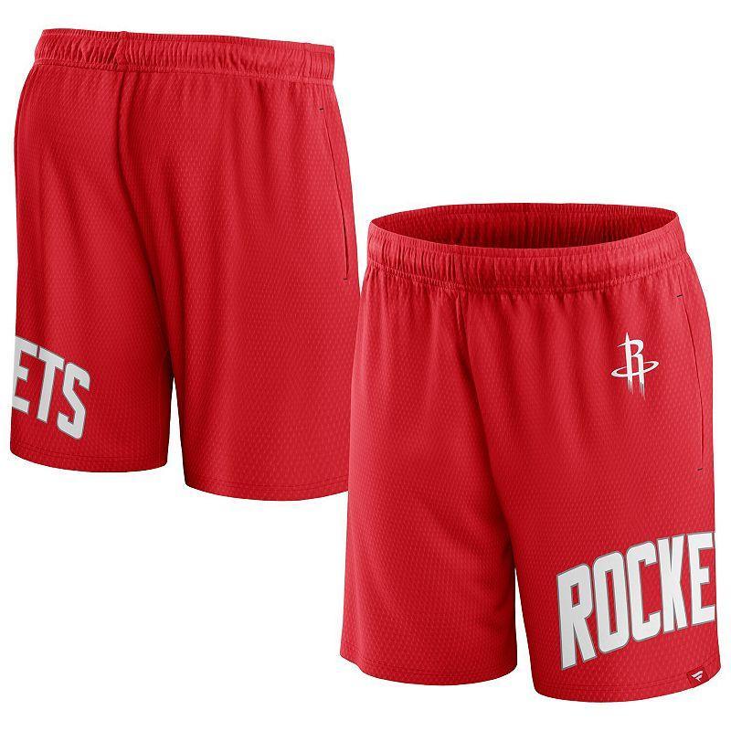 Men's Fanatics Branded Red Houston Rockets Free Throw Mesh Shorts, Size: XL Product Image