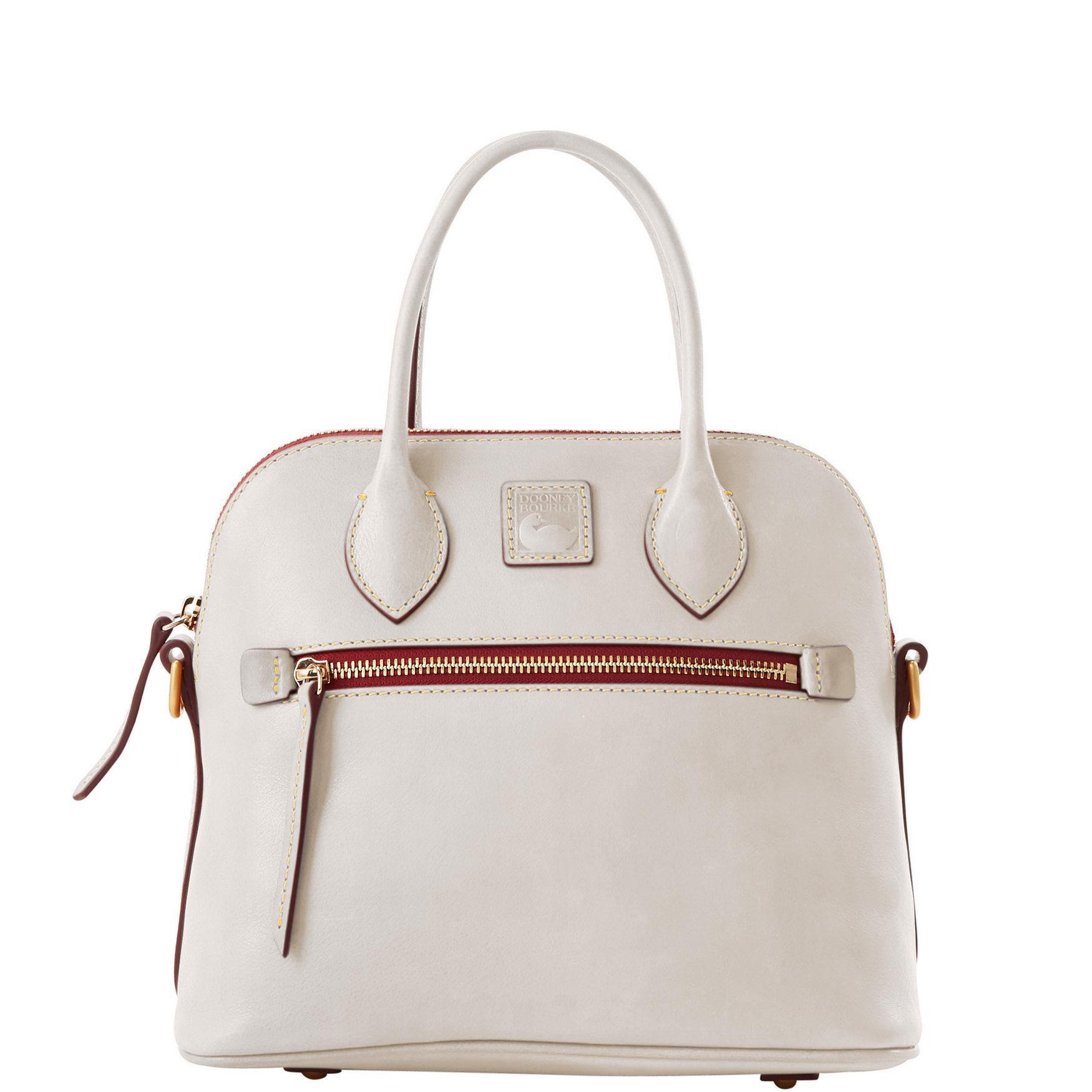 Dooney & Bourke Womens Florentine Domed Leather Satchel Bag in Bordeaux Product Image