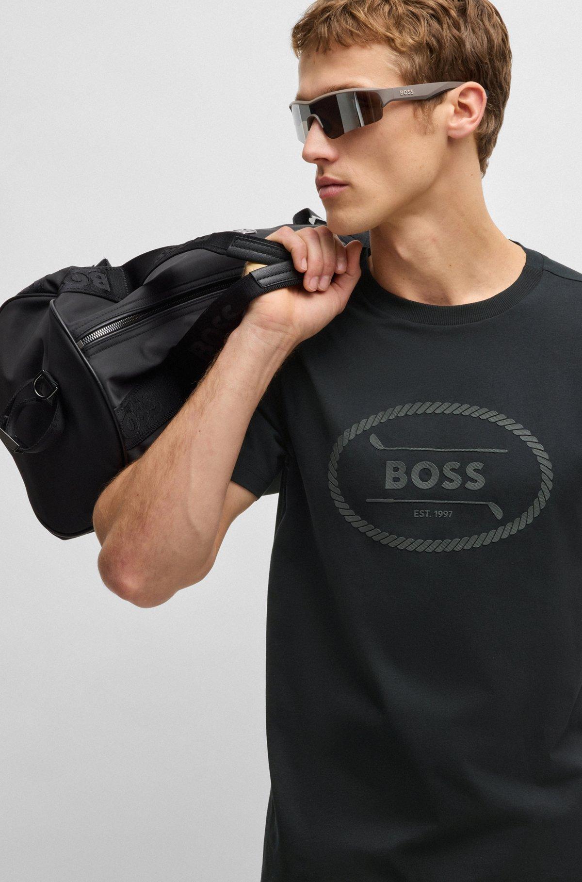Cotton-jersey T-shirt with golf artwork and logo Product Image