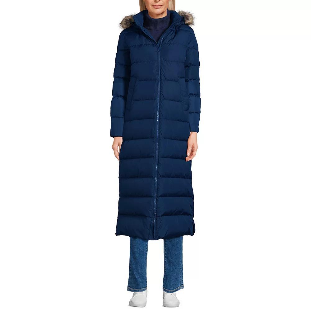 Women's Lands' End Wide Channel 600 Down Puffer Long Maxi Coat, Size: Small, Deep  Blue Product Image