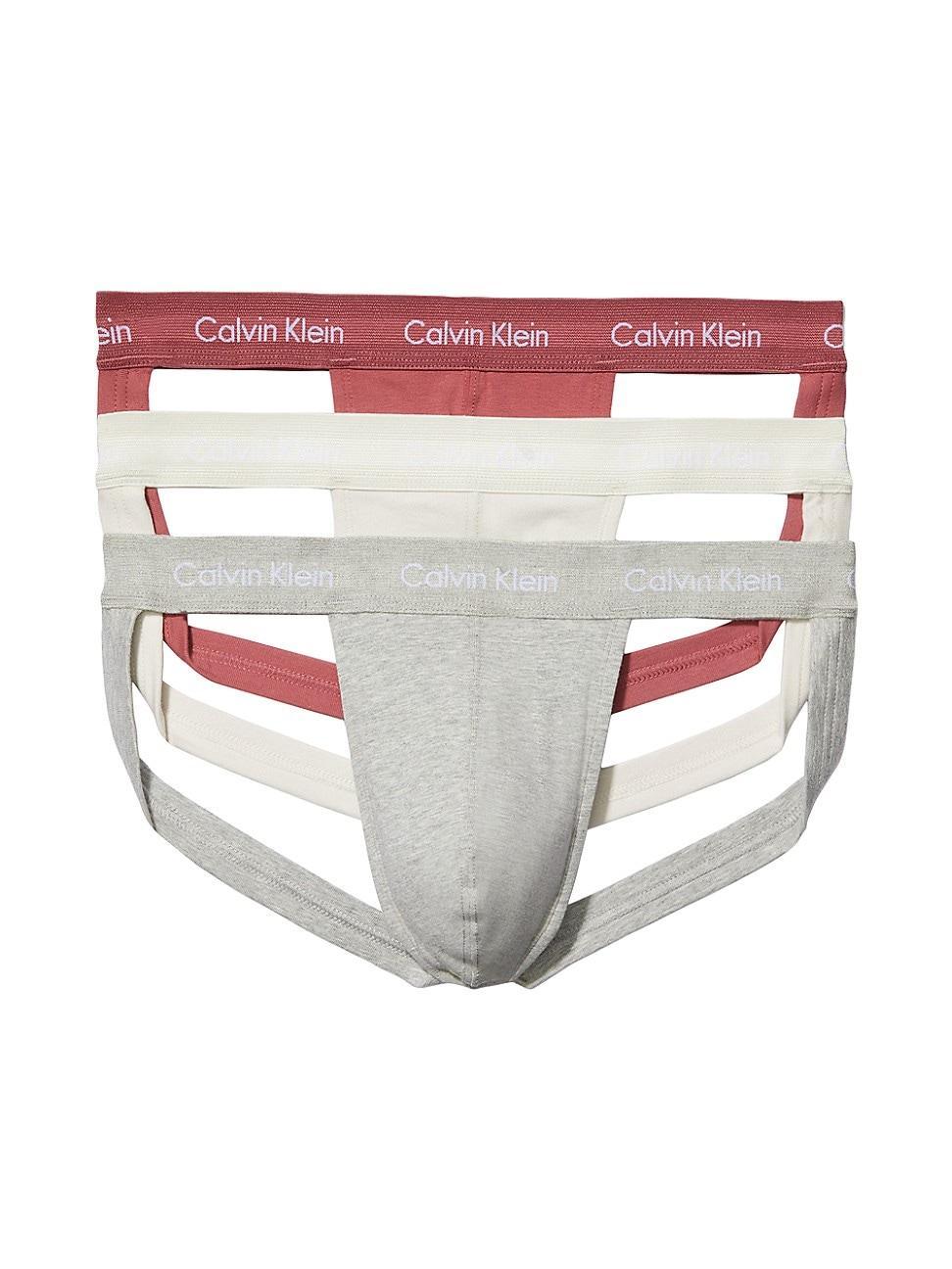 Calvin Klein Men's Cotton Stretch 3-Pack Jock Strap - Black - L Product Image
