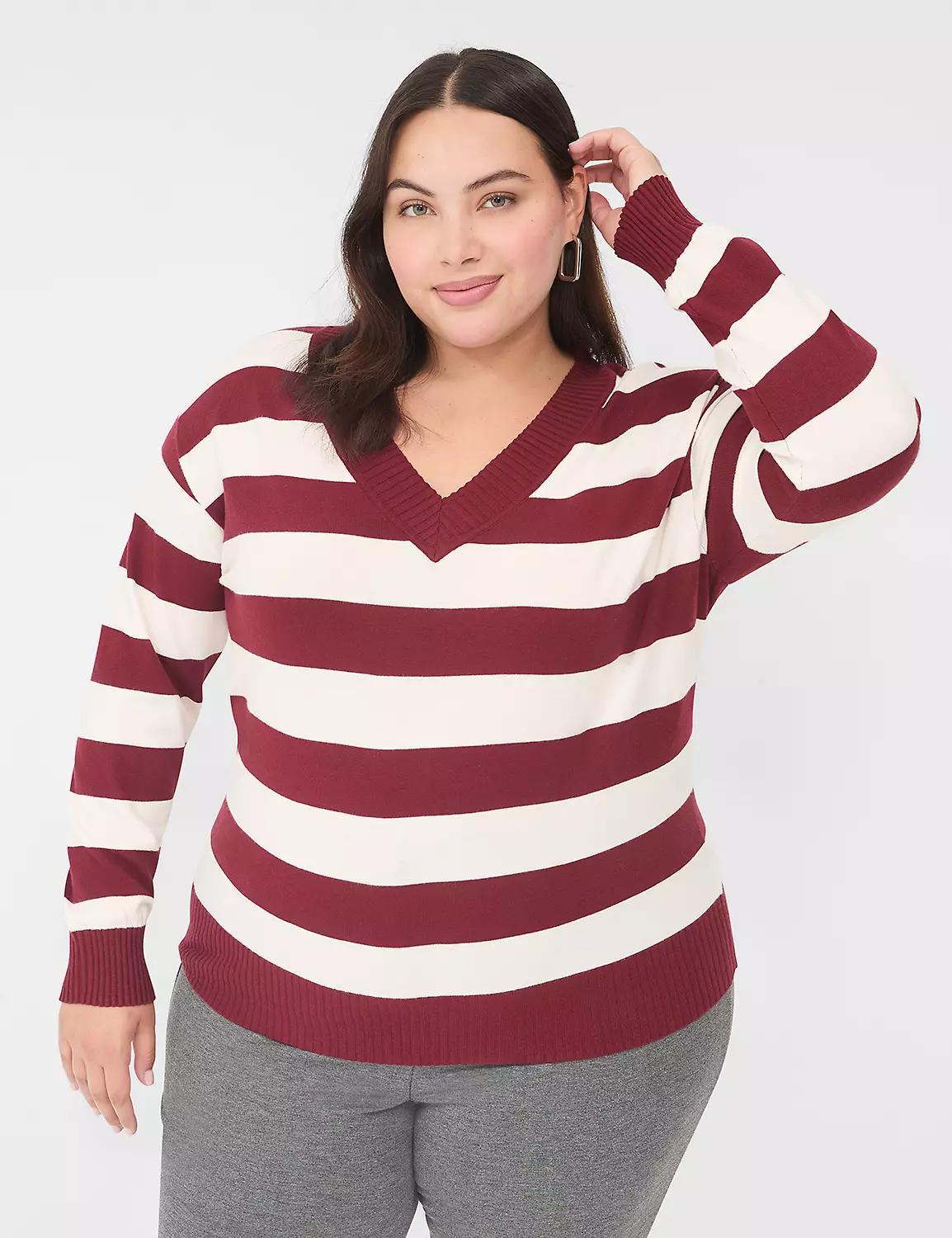 Long-Sleeve V-Neck Sweater Product Image