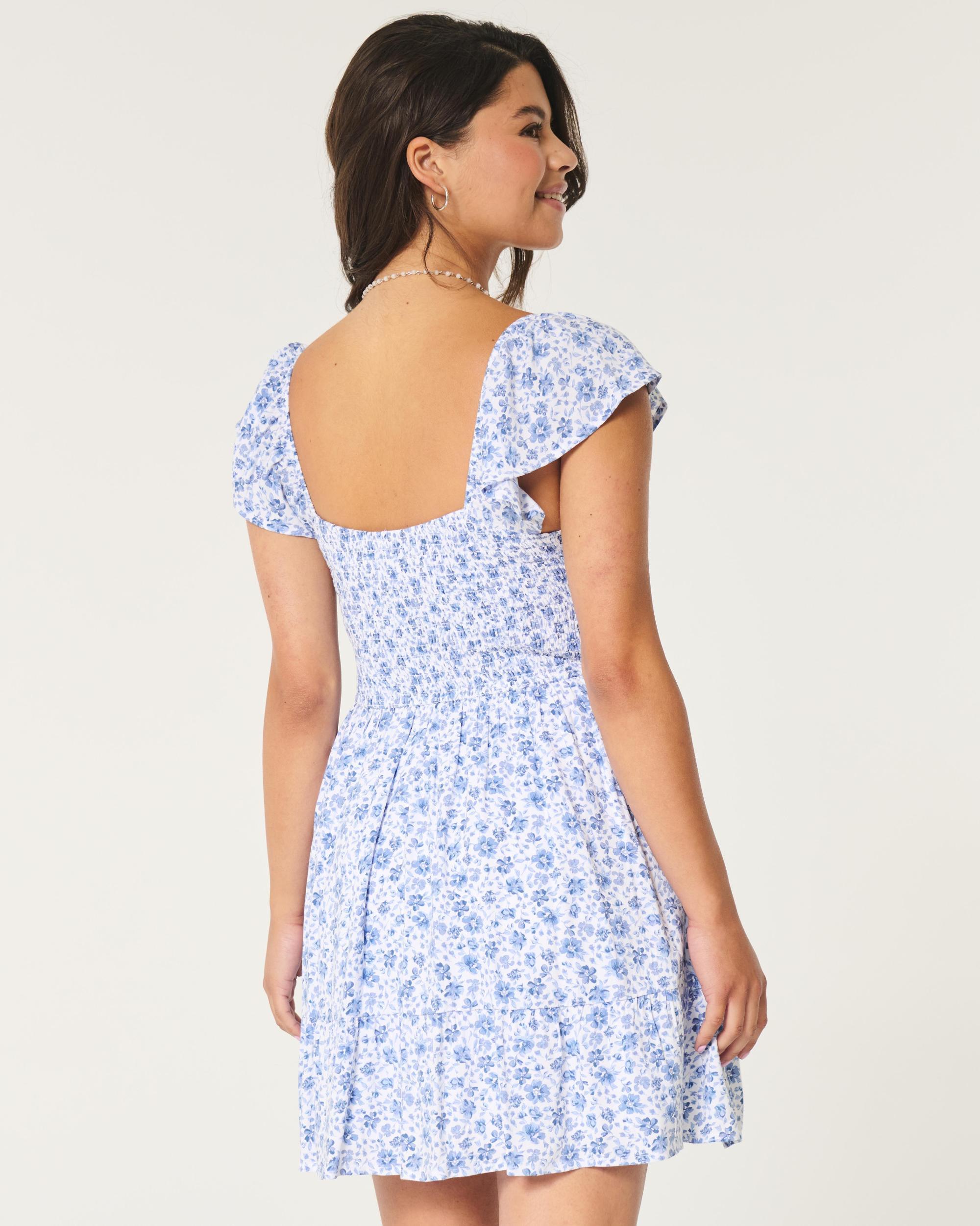 Short-Sleeve Cinch Bust Skort Dress Product Image