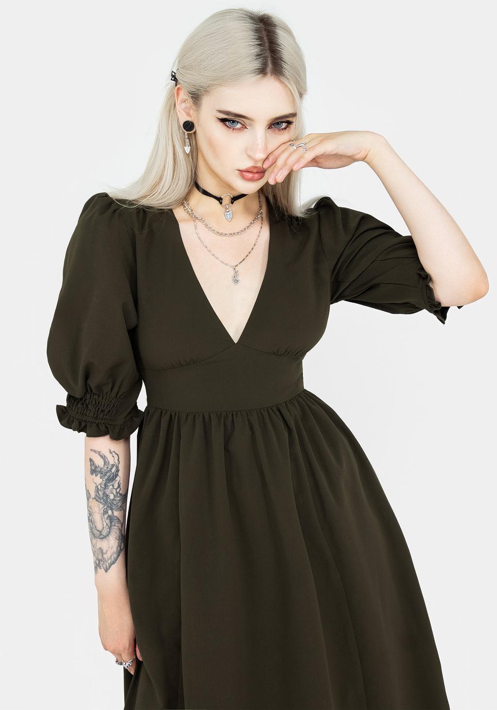 Divination Textured Midi Dress - Green Product Image