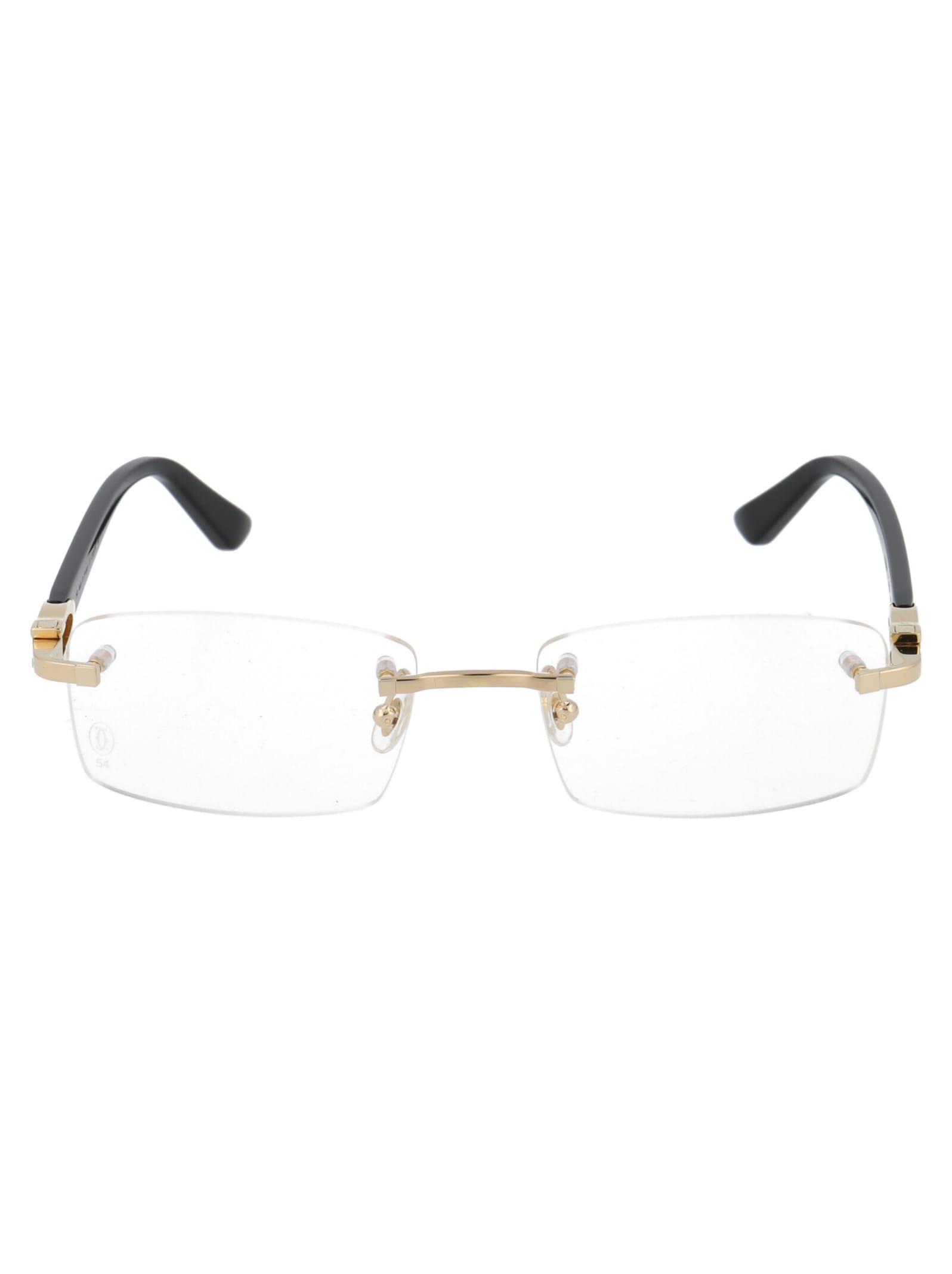 CARTIER Ct0287o Glasses In 001 Gold Black Transparent Product Image