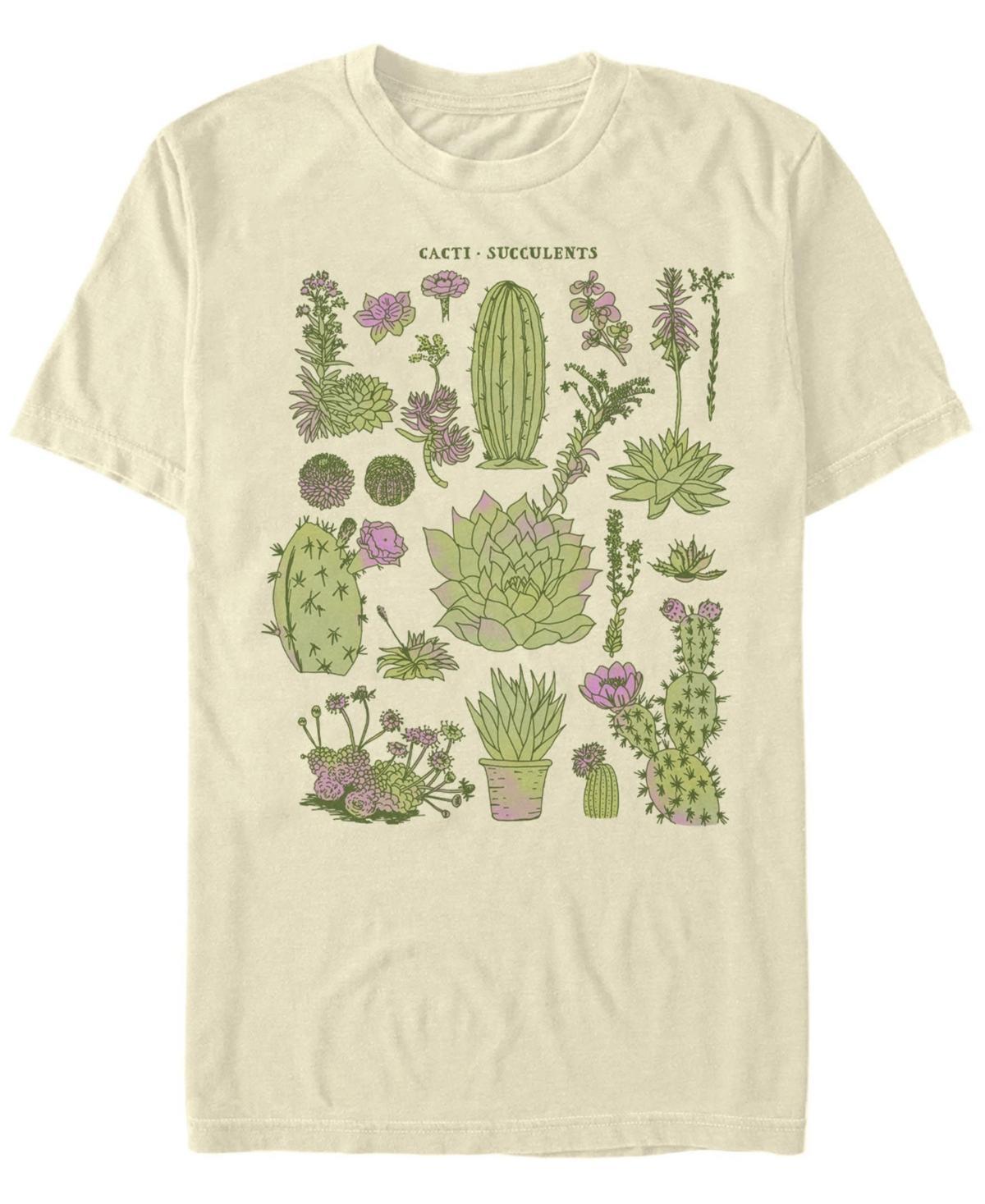 Men's Fifth Sun Cacti Chart Drawing Plants Tee, Size: Medium, Natural Product Image