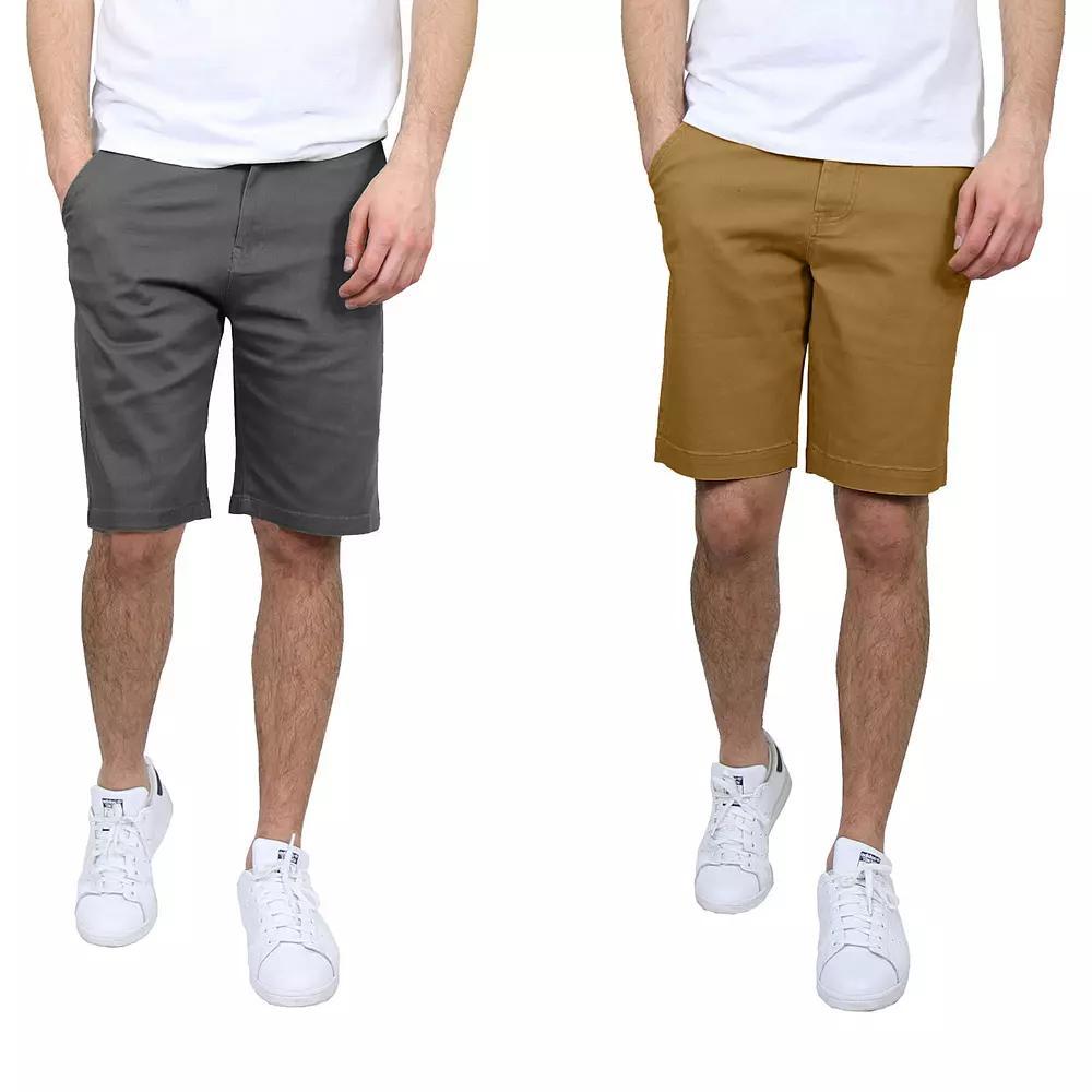 Men's Galaxy 10.5" 5-Pocket Flat-Front Slim-Fit Stretch Chino Shorts 2-Pack, Size: 30, Gray Timber Product Image