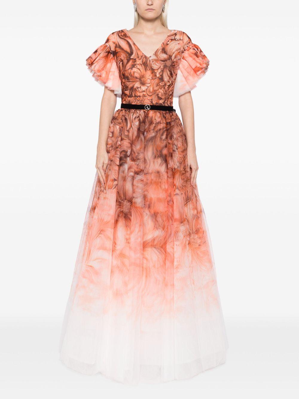 printed tulle gown Product Image