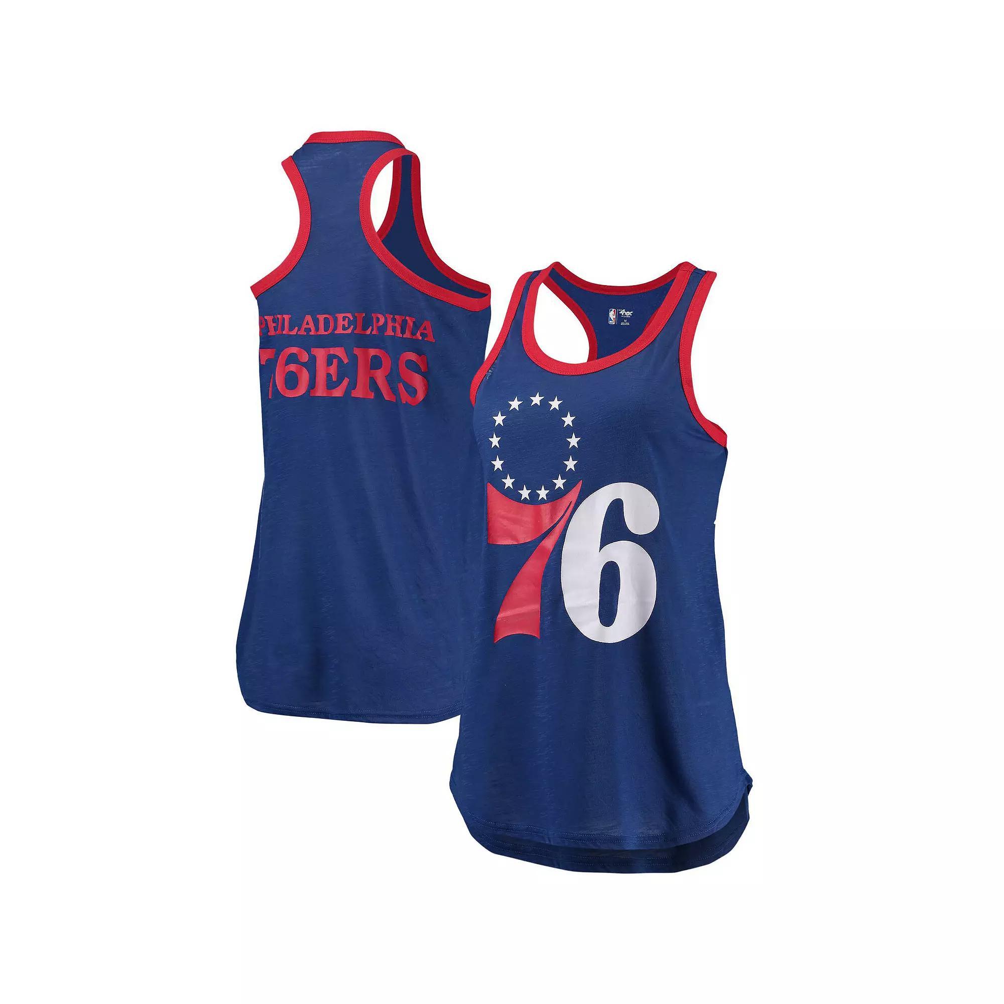 Women's G-III Sports by Carl Banks Royal Philadelphia 76ers Showdown Scoop-Neck Racerback Tank Top, Size: Medium, 76r Blue Product Image
