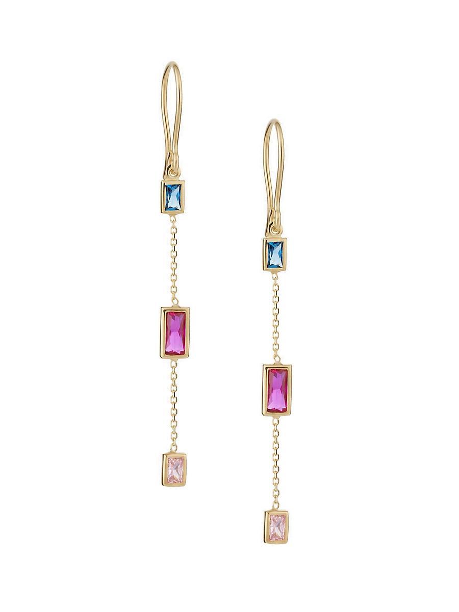 Womens 14K Yellow Gold Fresco Station Earrings Product Image