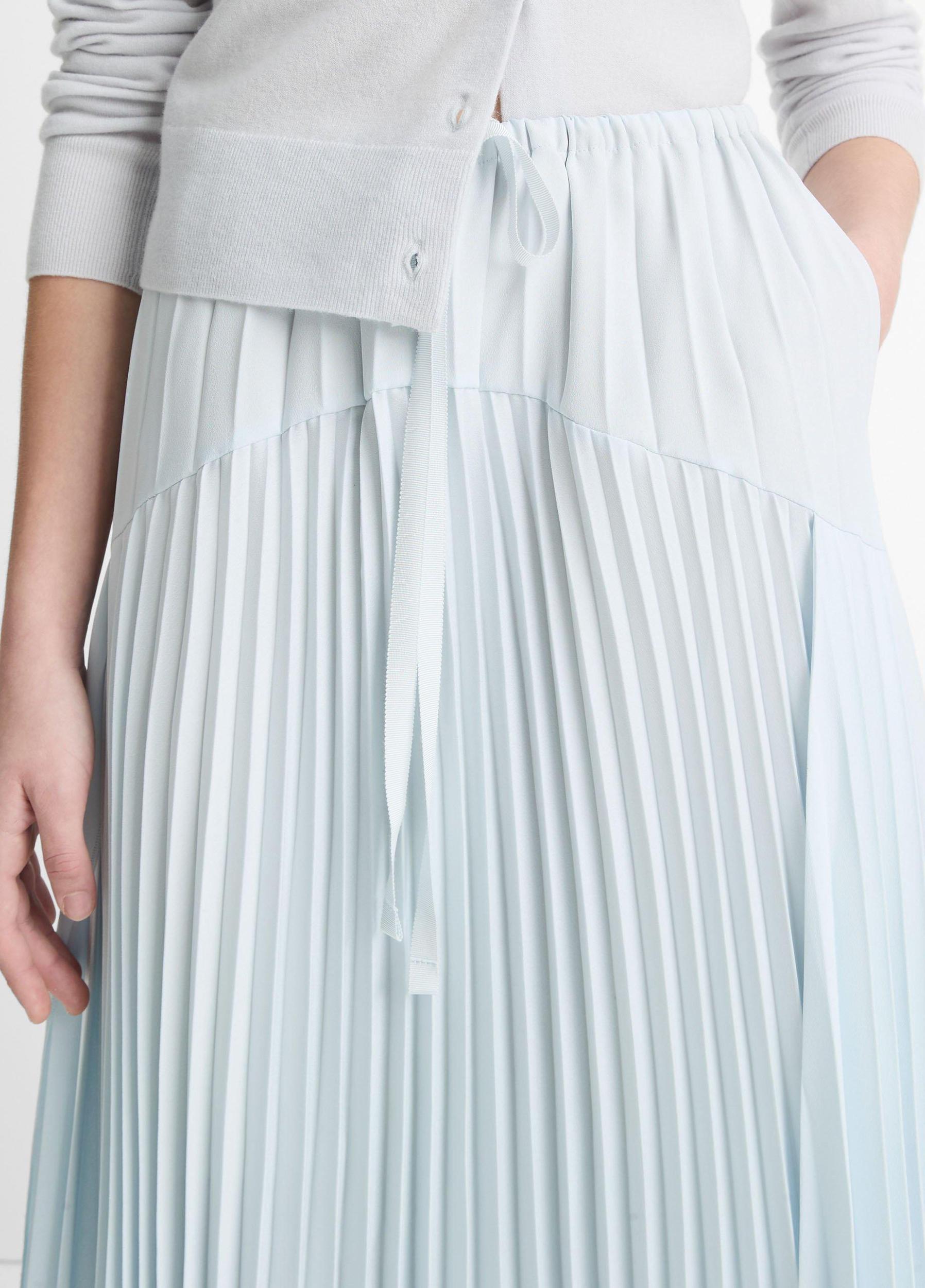 Pleated Satin Tiered Skirt Product Image