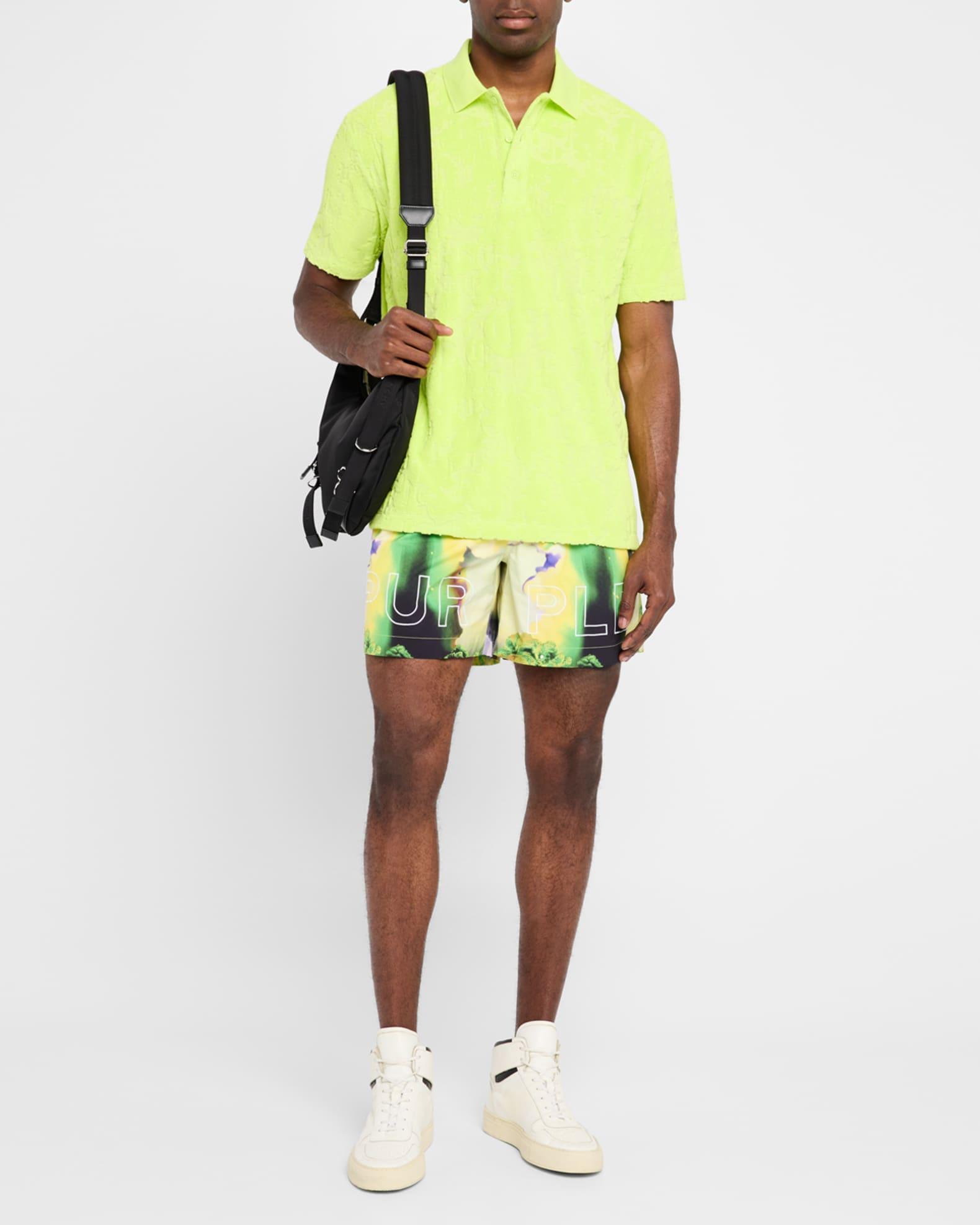 Men's Terry Jacquard Short-Sleeve Polo Tee Product Image