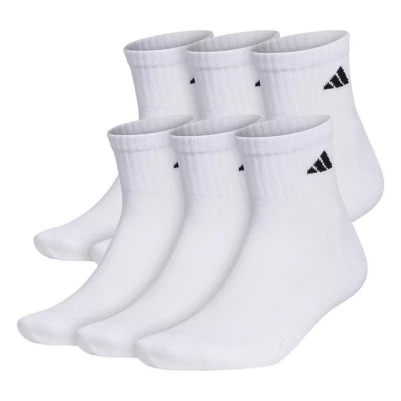 Men's adidas 6-pack Athletic Cushioned Quarter Socks, Size: 8-12, Medium Gray Product Image